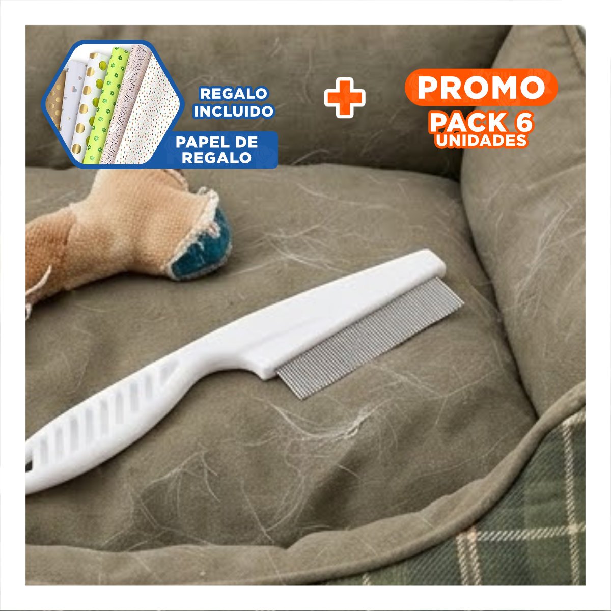 PACK6 ELIMINADOR PROFESIONAL BLANCO AYUDA A ELIMINAR PULGAS FACILMENTE Y+PAPEL REGALO - 1