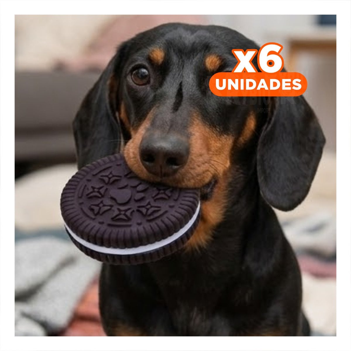 PACK6 ELEMENTO DE ENTRETENIMIENTO PARA MASCOTAS DE GOMA CON DISENO DE OREO Y+REGALO STICKER - 1