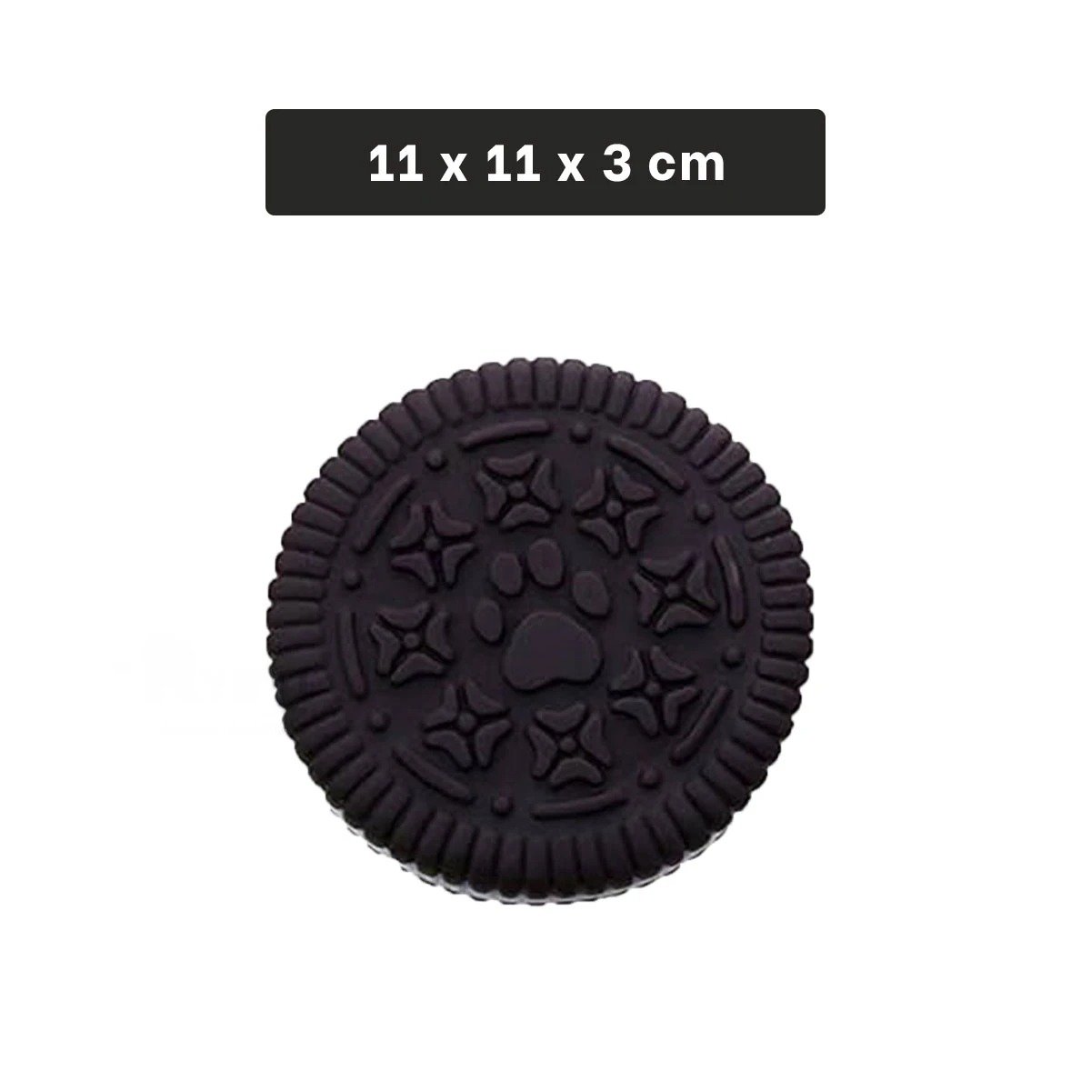 PACK4 DISPOSITIVO LUDICO DE GOMA PARA MASCOTA NEGRO INSPIRADO EN GALLETA OREO Y+PAPEL REGALO - 4