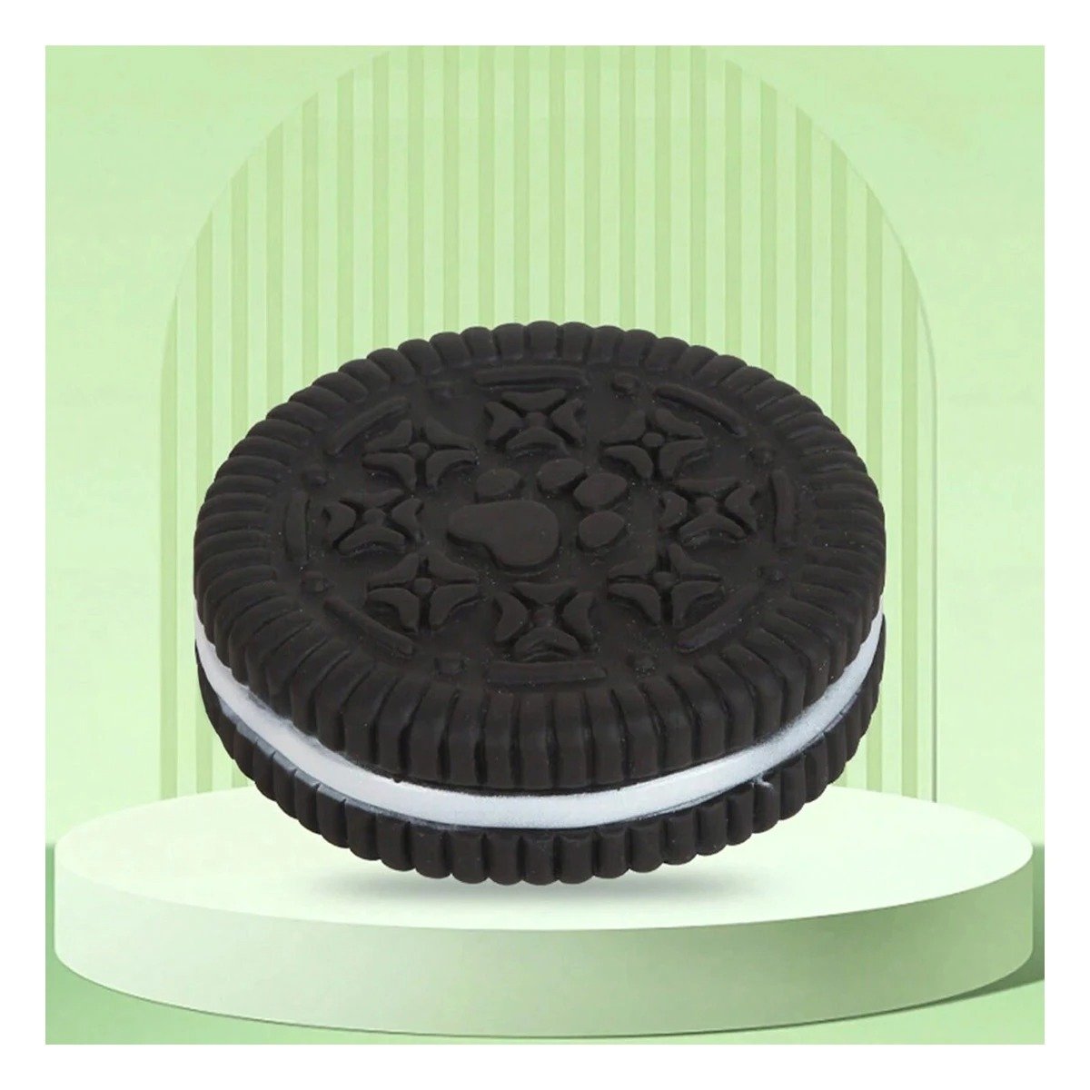 PACK4 DISPOSITIVO LUDICO DE GOMA PARA MASCOTA NEGRO INSPIRADO EN GALLETA OREO Y+PAPEL REGALO - 5