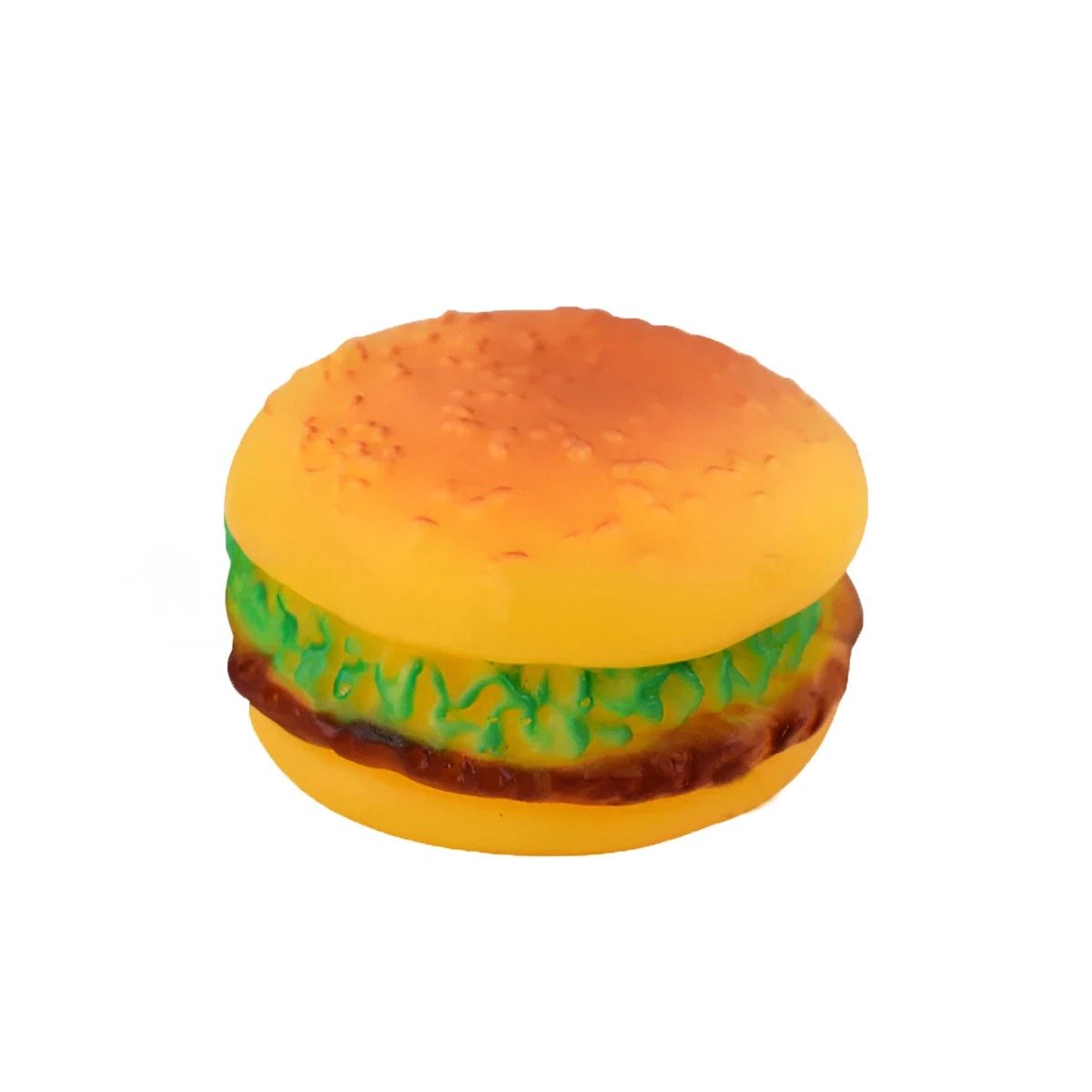 PACK2 BLOQUE DE JUEGO EN GOMA PARA MASCOTA AMARILLO INSPIRADO EN HAMBURGUESA Y+REGALO STICKER - 2