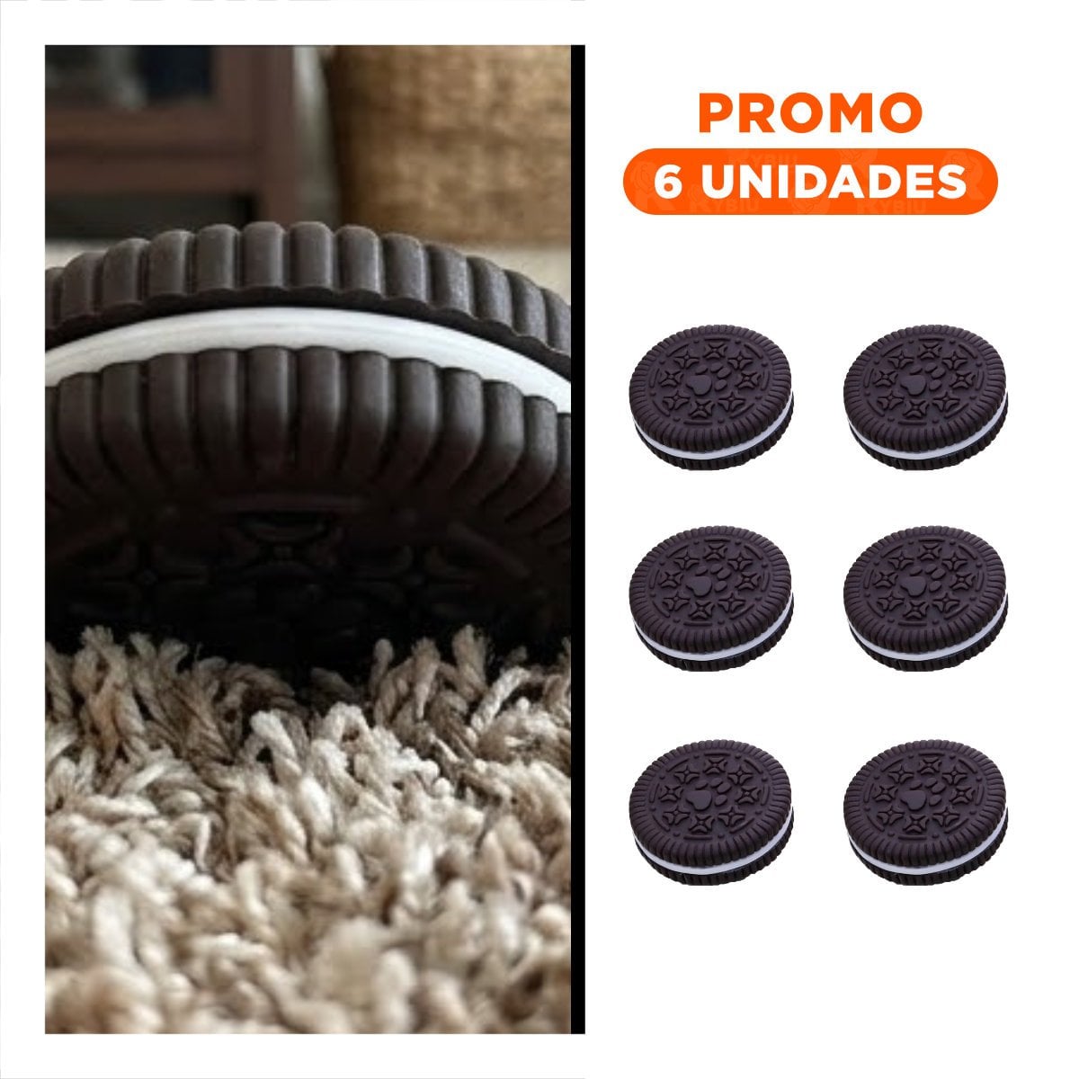 PACK6 DISPOSITIVO PARA JUEGO DE GOMA CON DISENO DE GALLETA OREO NEGRO - 1