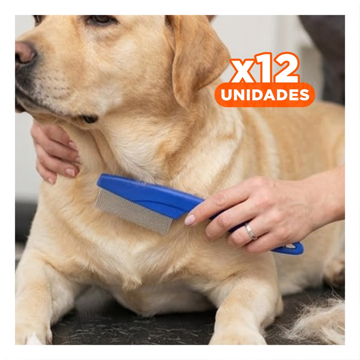 PACK12 PINCEL ERGONOMICO AZUL PARA MASCOTAS MANTIENE PELAJE LIMPIO Y SUAVE - 1