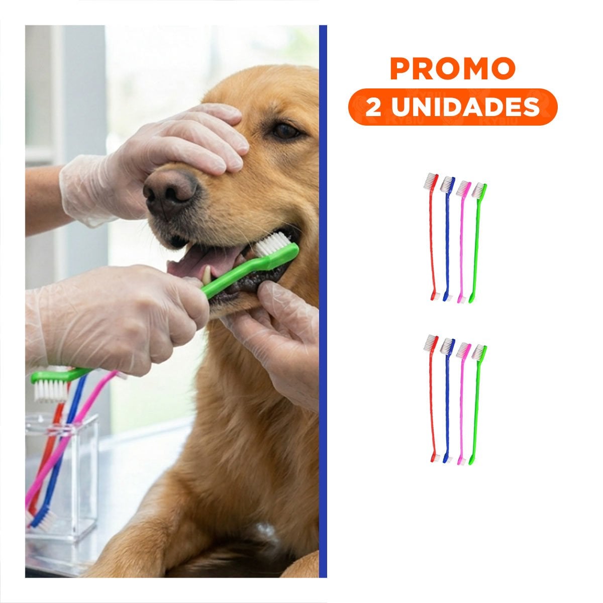 PACK2 PAQUETE DE CEPILLOS DENTALES PARA MASCOTAS MULTICOLOR CON CUIDADO DIARIO Y SUAVE - 1