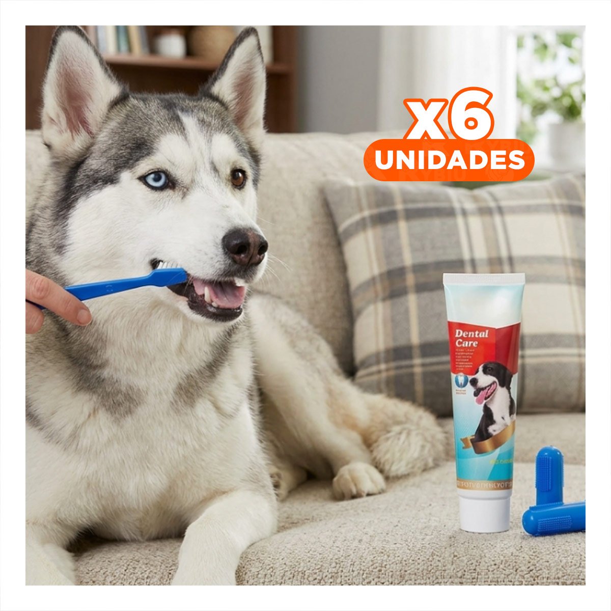 PACK6 CONJUNTO HIGIENE DENTAL AZUL 4 PIEZAS PARA MANTENER BOCA SALUDABLE Y+REGALO STICKER - 1