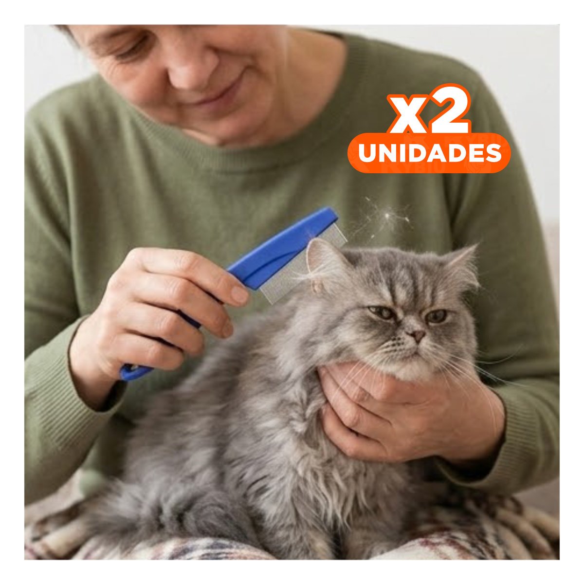 PACK2 RASTRILLO DELICADO AZUL PARA MASCOTAS FACIL DE USAR Y SUAVE Y+REGALO STICKER - 1