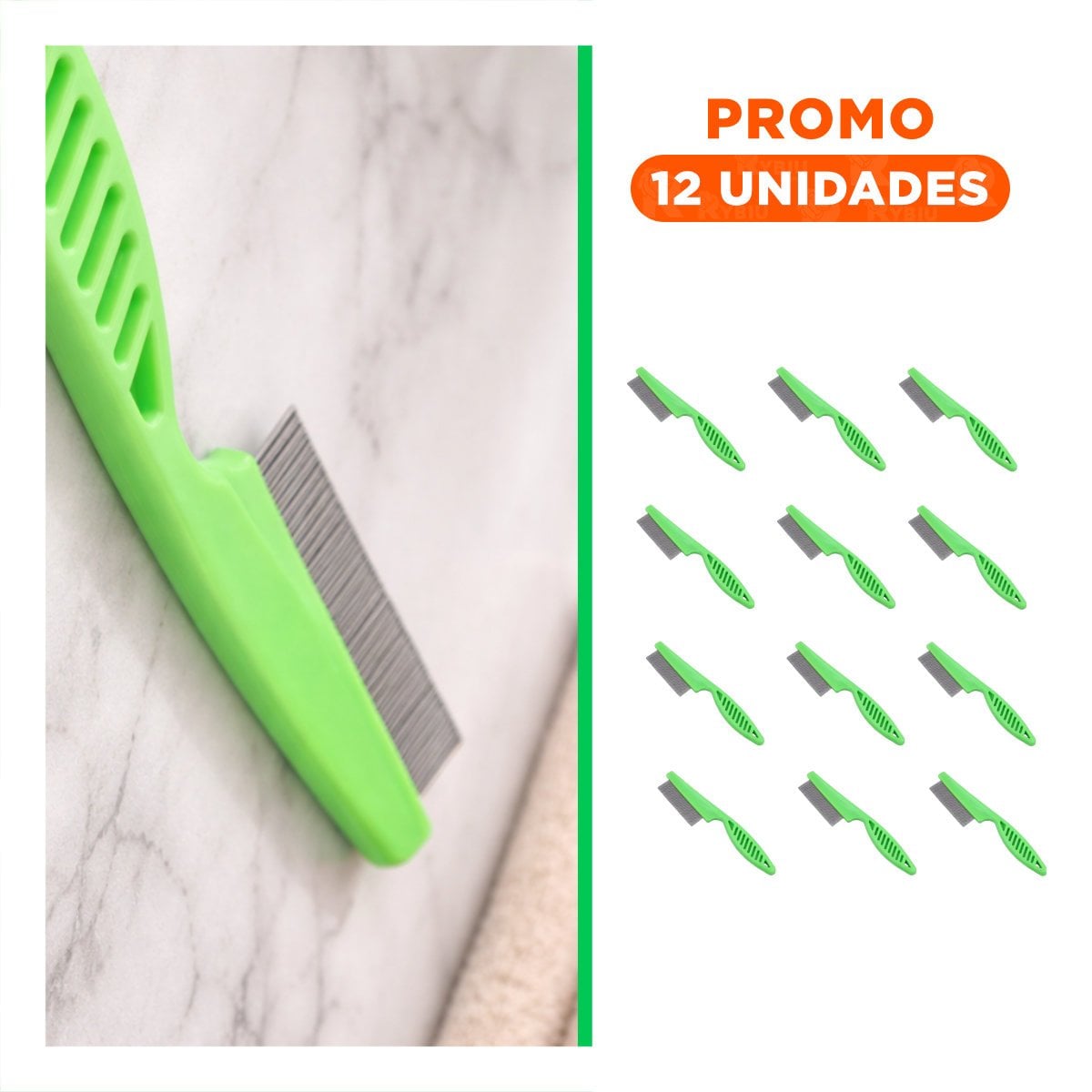 PACK12 PINCEL PROFESIONAL VERDE PARA MASCOTAS FACILITA LA LIMPIEZA DIARIA Y+REGALO STICKER - 1