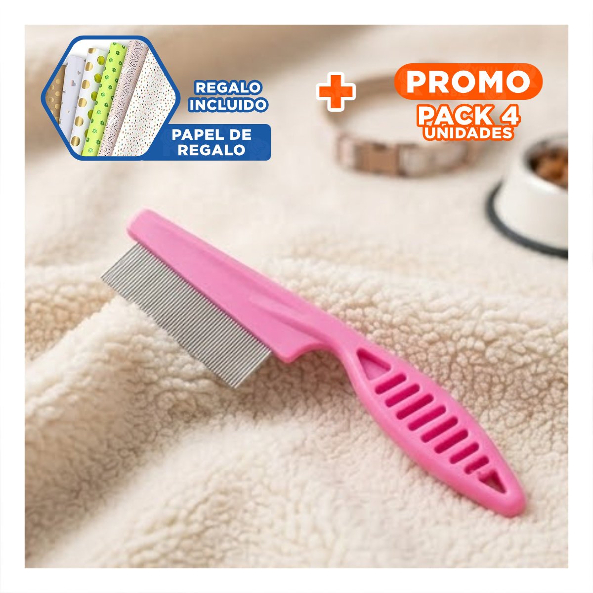 PACK4 ELIMINADOR COMPACTO PARA MASCOTAS ROSADO FACIL DE TRANSPORTAR Y USAR Y+PAPEL REGALO - 1