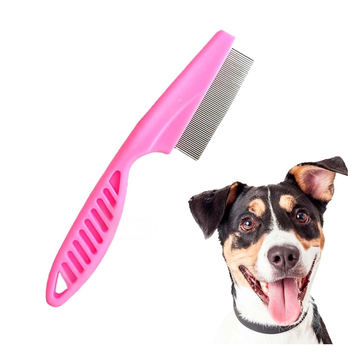 RASTRILLO SUAVE ROSADO SACA PULGAS FACILMENTE DE MASCOTAS Y+LIGAS REGALO - 3