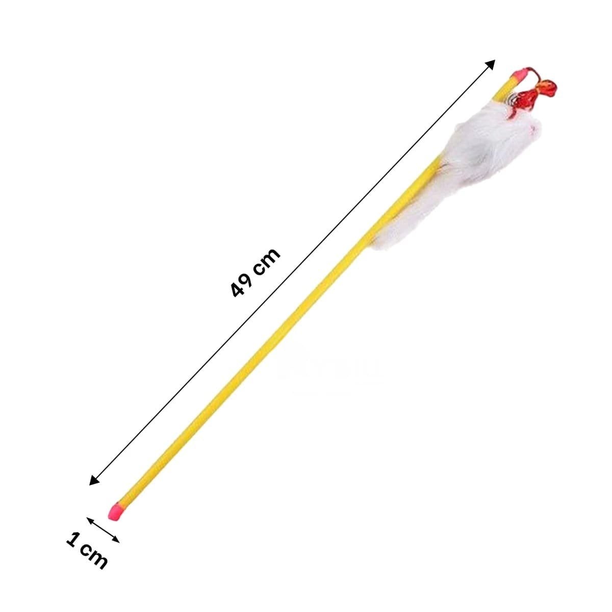 PACK6 ACCESORIO INTERACTIVO CON VARITA COLOR AMARILLO PARA GATO Y RATON BLANCO Y+REGALO STICKER - 4