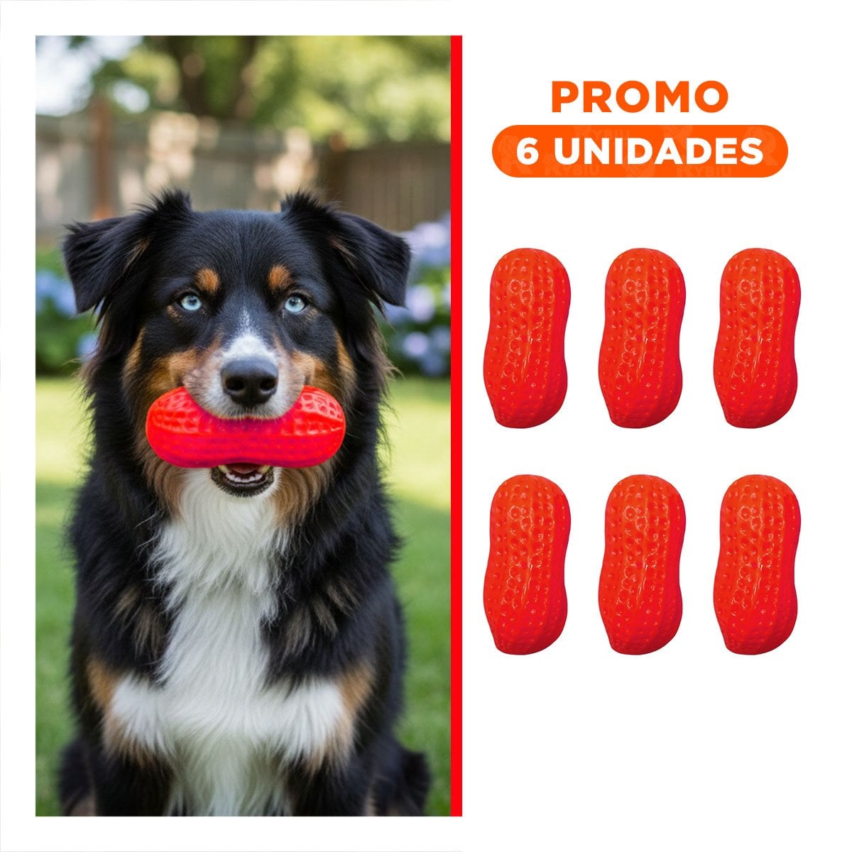 PACK6 PIEZA FLEXIBLE DE TPR EN FORMA DE MANI COLOR ROJO PARA JUEGO SEGURO Y+REGALO STICKER - 1