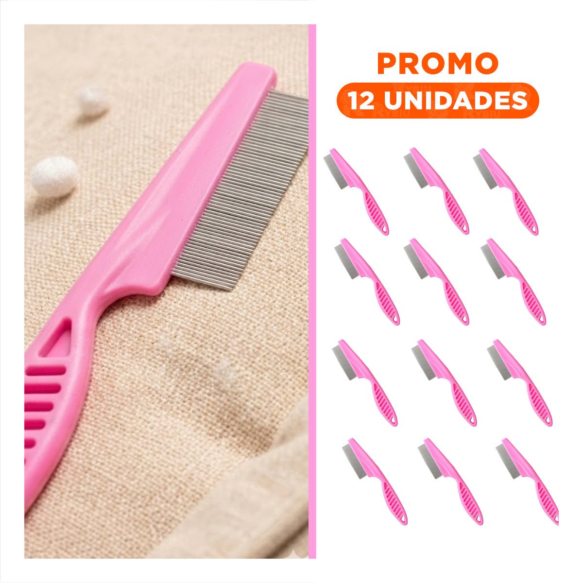 PACK12 PINCEL PROFESIONAL ROSADO PARA MASCOTAS FACILITA LA LIMPIEZA DIARIA Y+REGALO STICKER - 1
