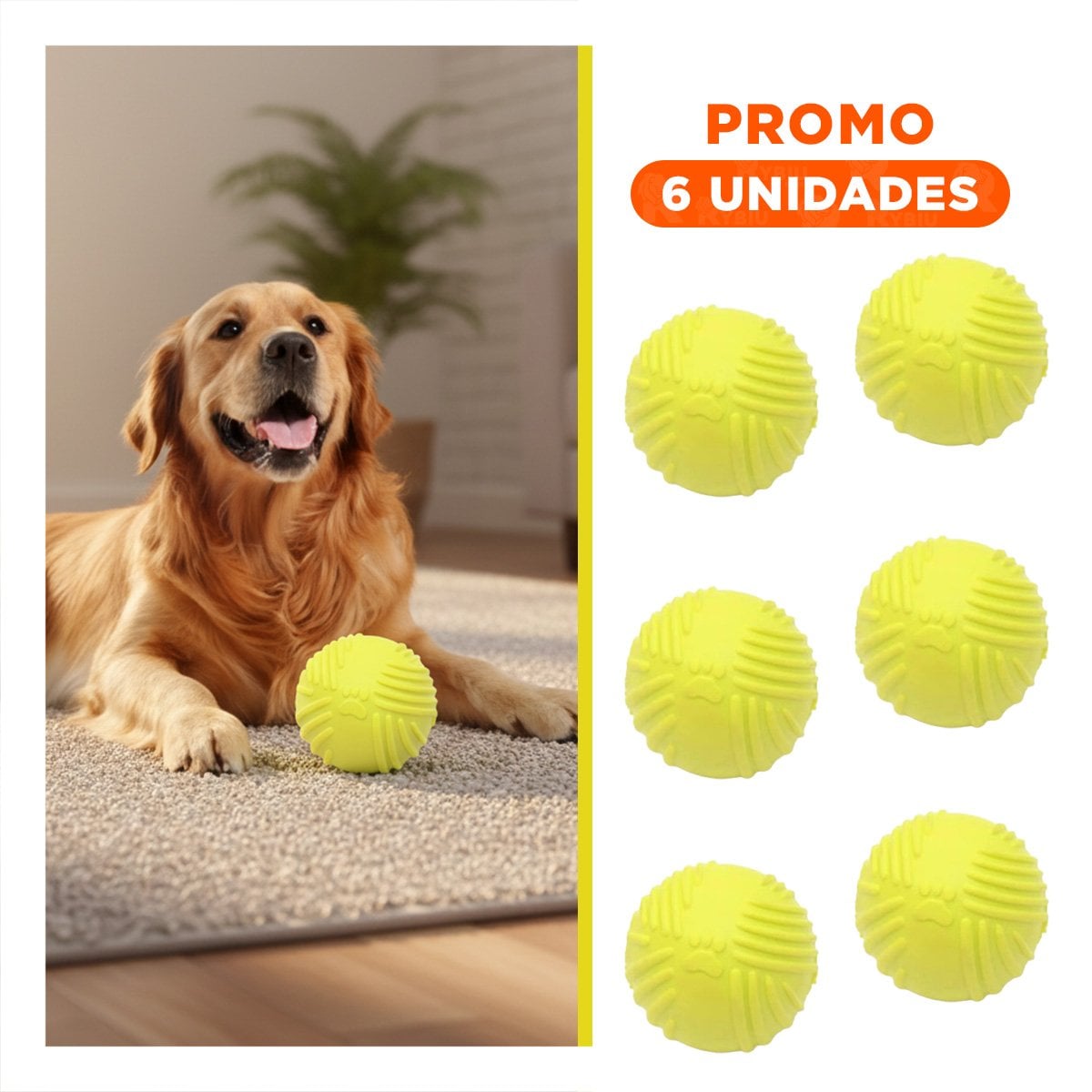 PACK6 BALON COMPACTO DE GOMA CON RAYAS Y COLOR VERDE LIMON PARA DIVERSION DIARIA - 1