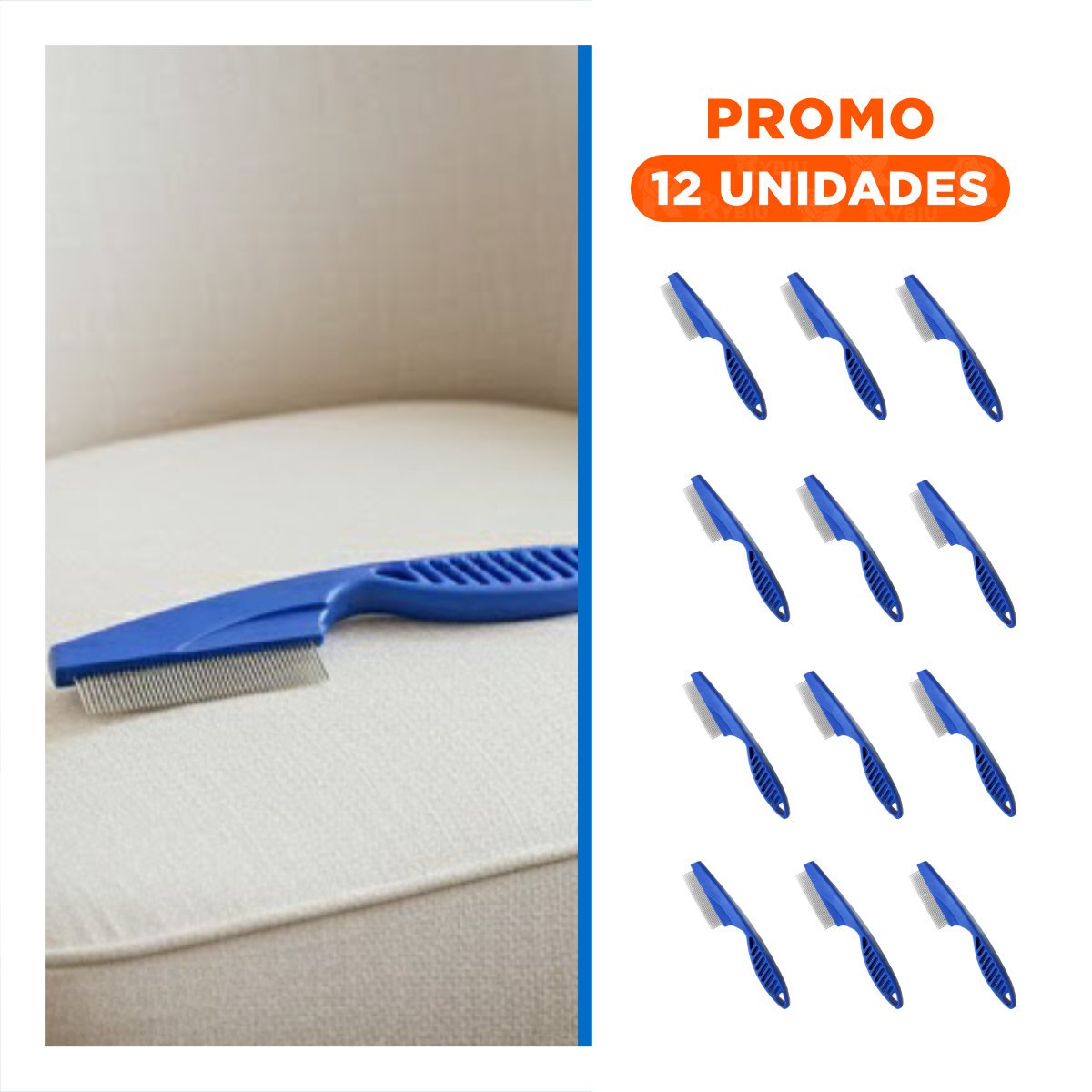PACK12 PINCEL PROFESIONAL AZUL PARA MASCOTAS FACILITA LA LIMPIEZA DIARIA Y+REGALO STICKER - 1