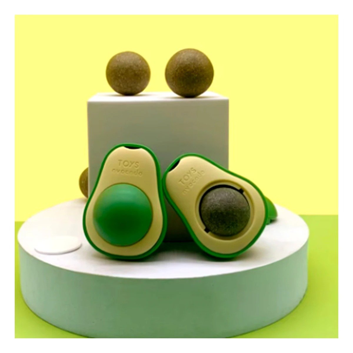 PACK4 JUGUETE PARA FELINOS EN FORMA DE PALTA VERDE CON HIERBA Y+PAPEL REGALO - 5
