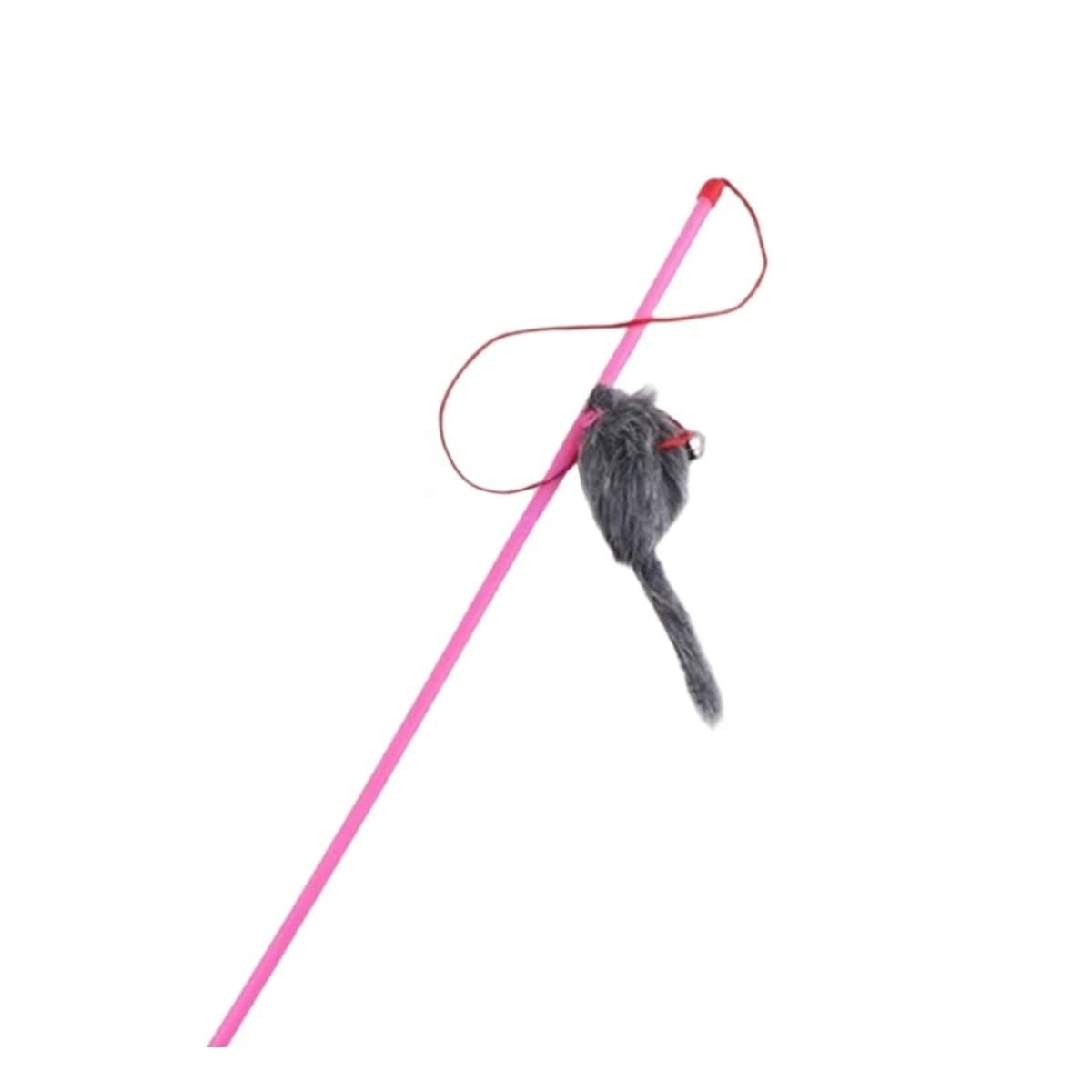 JUGUETE COMPACTO CON VARITA DE COLOR ROSADO PARA GATO Y RATON PLOMO Y+REGALO STICKER - 3