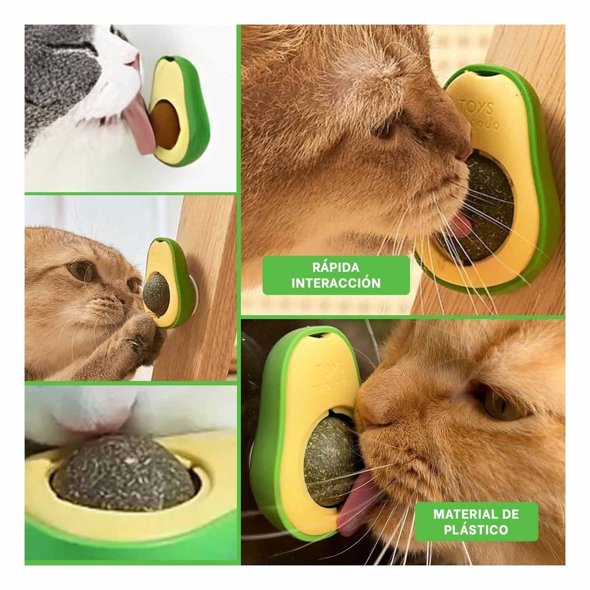 PACK6 JUGUETE PARA ENTRETENIMIENTO FELINO EN FORMA DE PALTA VERDE Y+PAPEL REGALO - 3