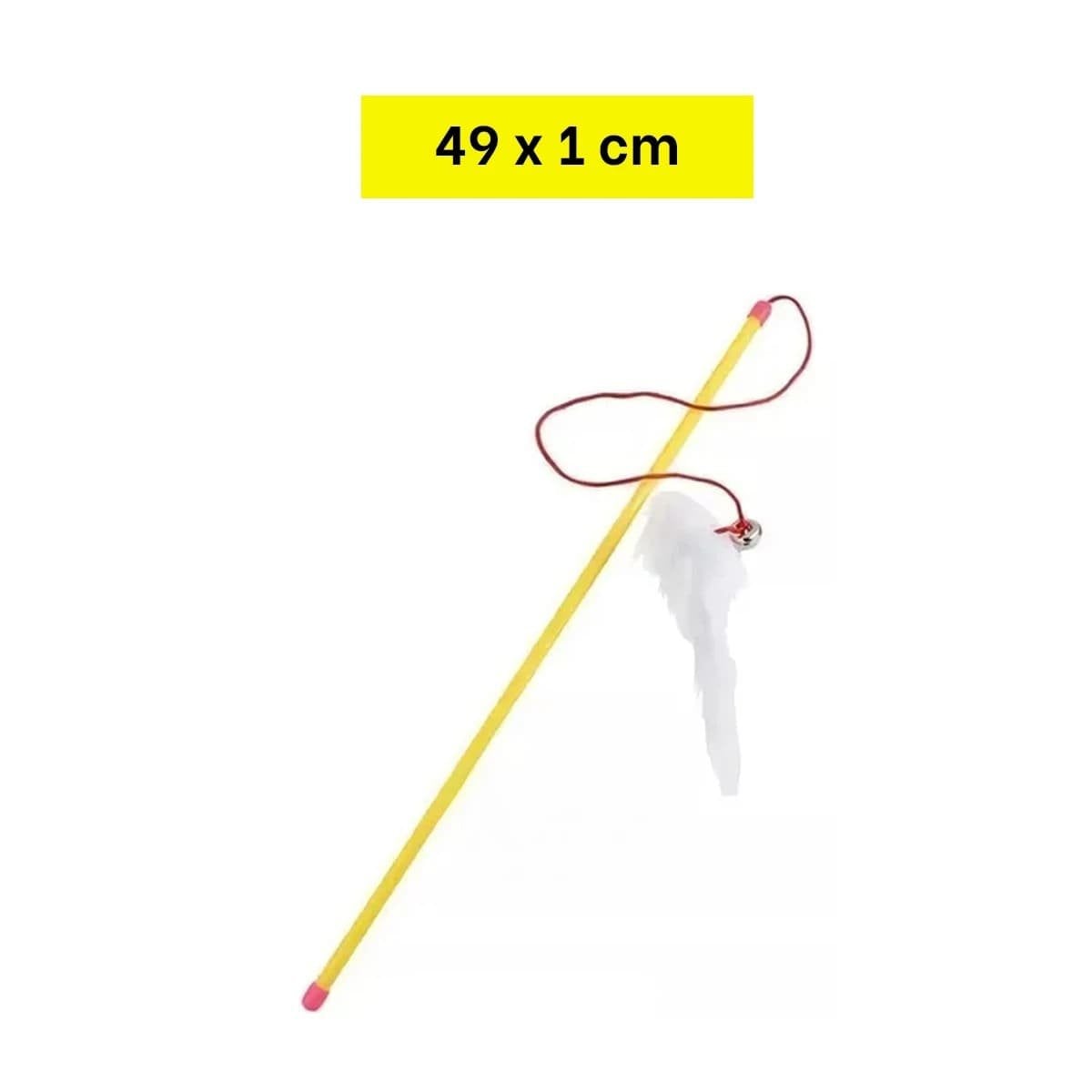 PACK2 VARITA MODERNA DE COLOR AMARILLO PARA GATO CON JUGUETE DE RATON BLANCO Y+PAPEL REGALO - 4