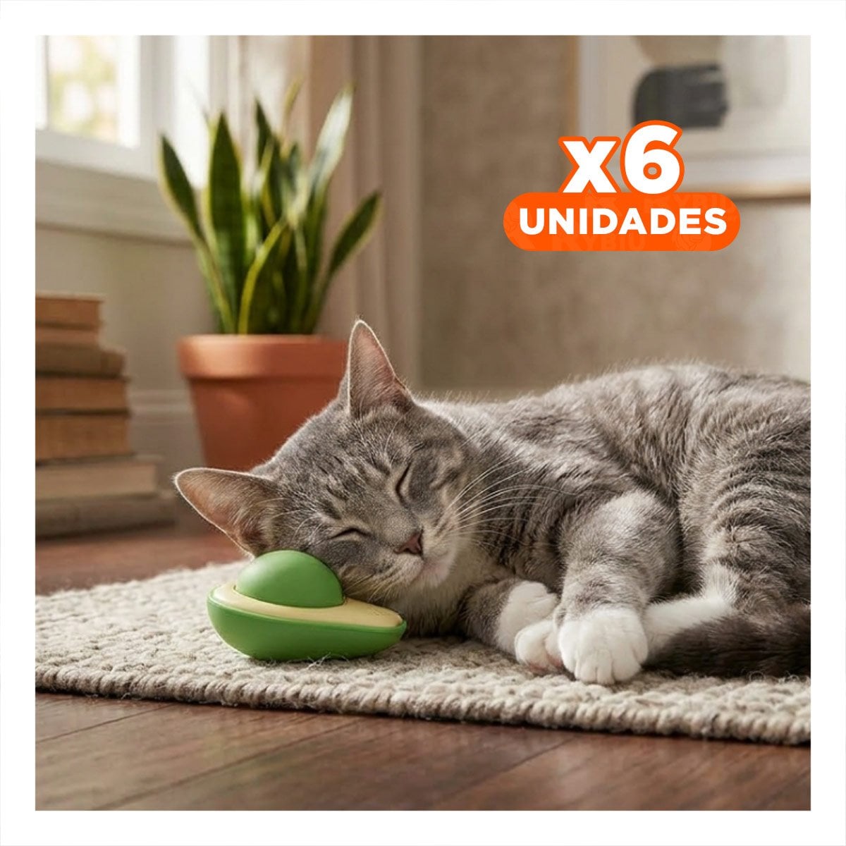PACK6 SNACK CON CATNIP EN FORMA DE PALTA VERDE PARA MASCOTAS FELICES Y+REGALO STICKER - 1