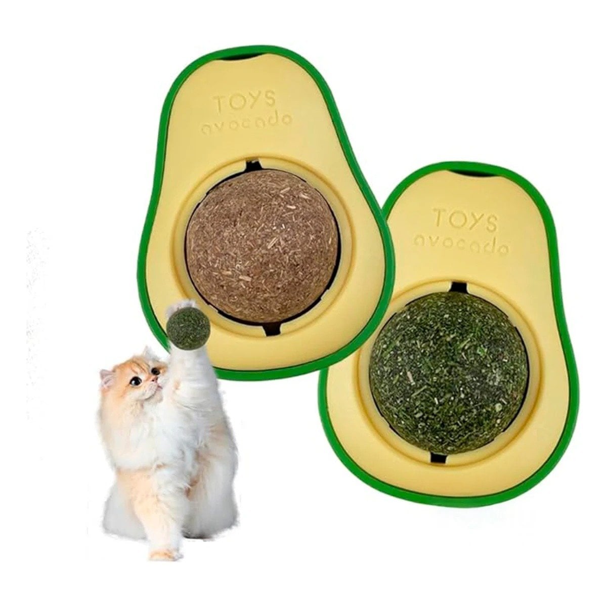 PACK2 HERBAL NATURAL EN FORMA DE PALTA VERDE PARA GATOS FELICES - 3