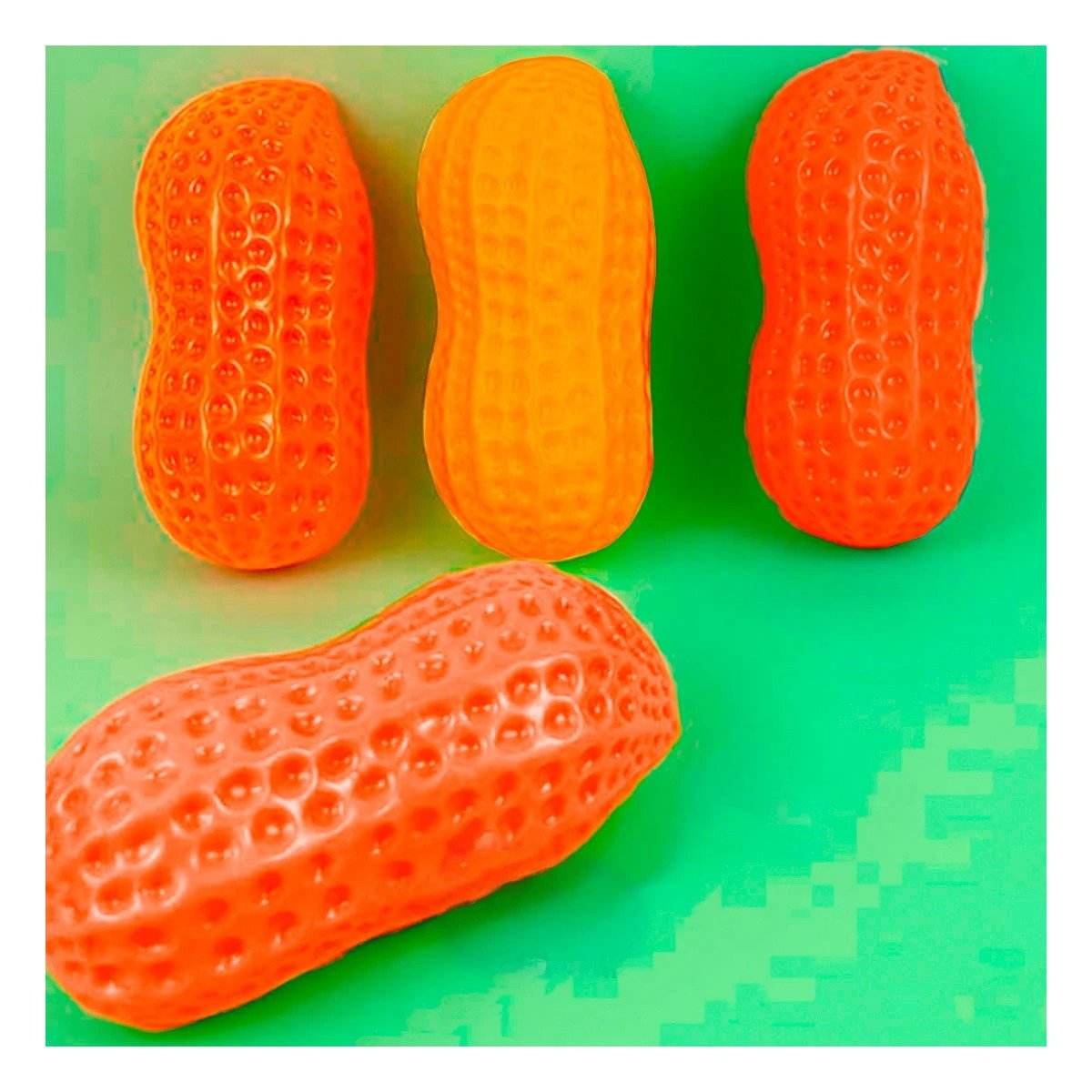 PACK2 JUGUETE DURADERO EN FORMA DE MANI DE TPR EN COLOR NARANJA PARA DIVERSION CONSTANTE - 3