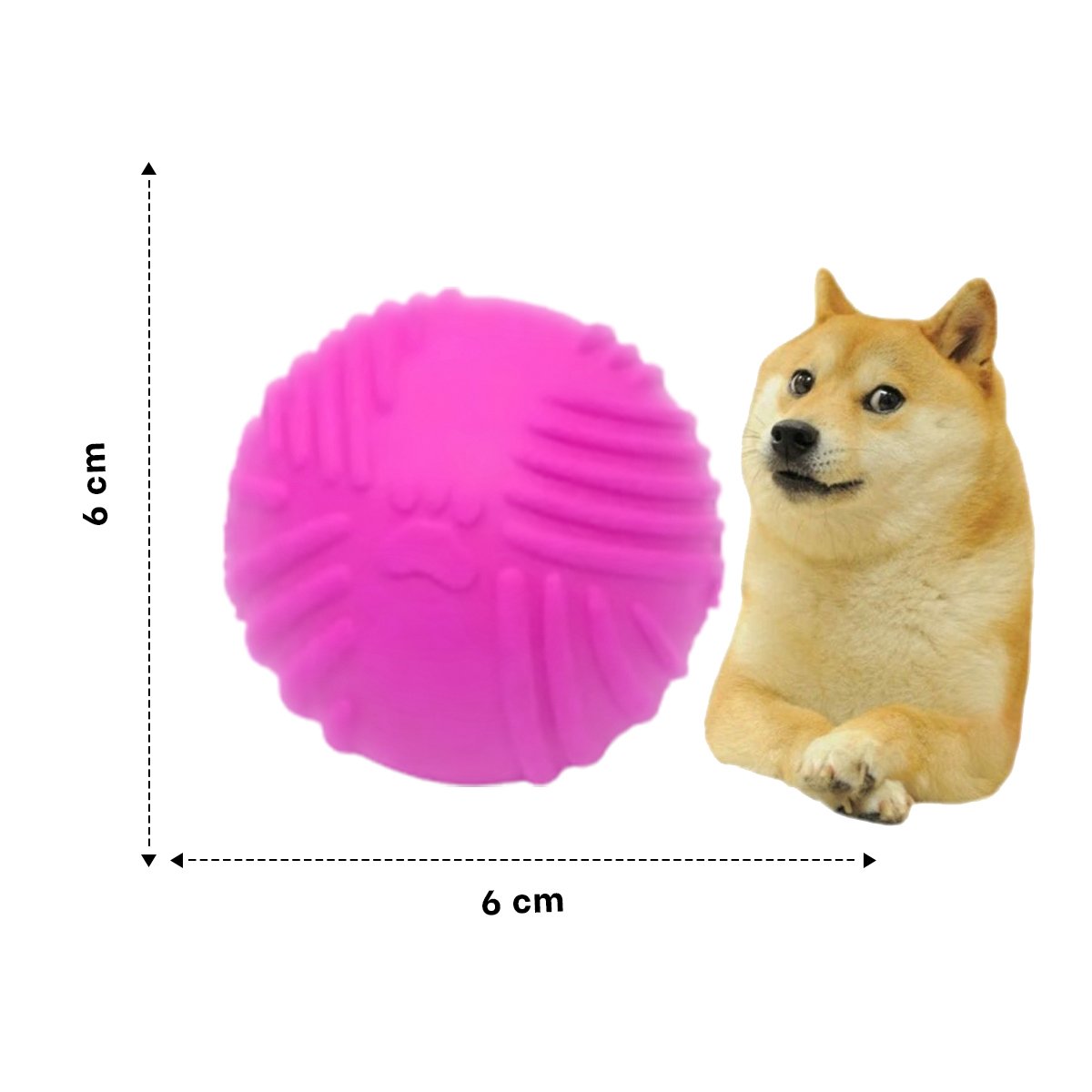 PACK6 BALON COMPACTO DE GOMA CON RAYAS Y COLOR ROSADO PARA DIVERSION DIARIA - 4