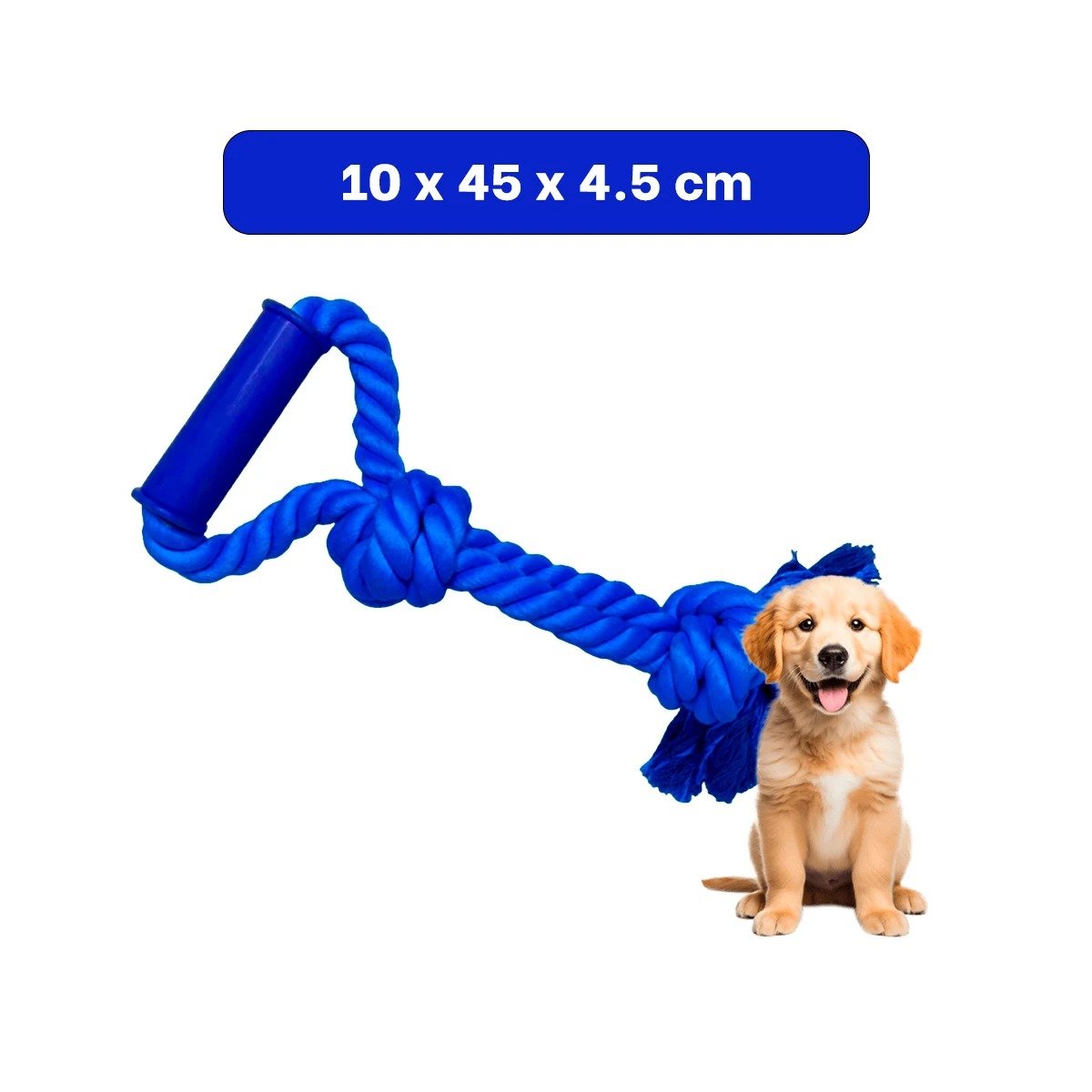 PACK2 SOGA LIVIANA DE ALGODON AZUL PARA PERRO CON AGARRADERA ERGONOMICA - 4