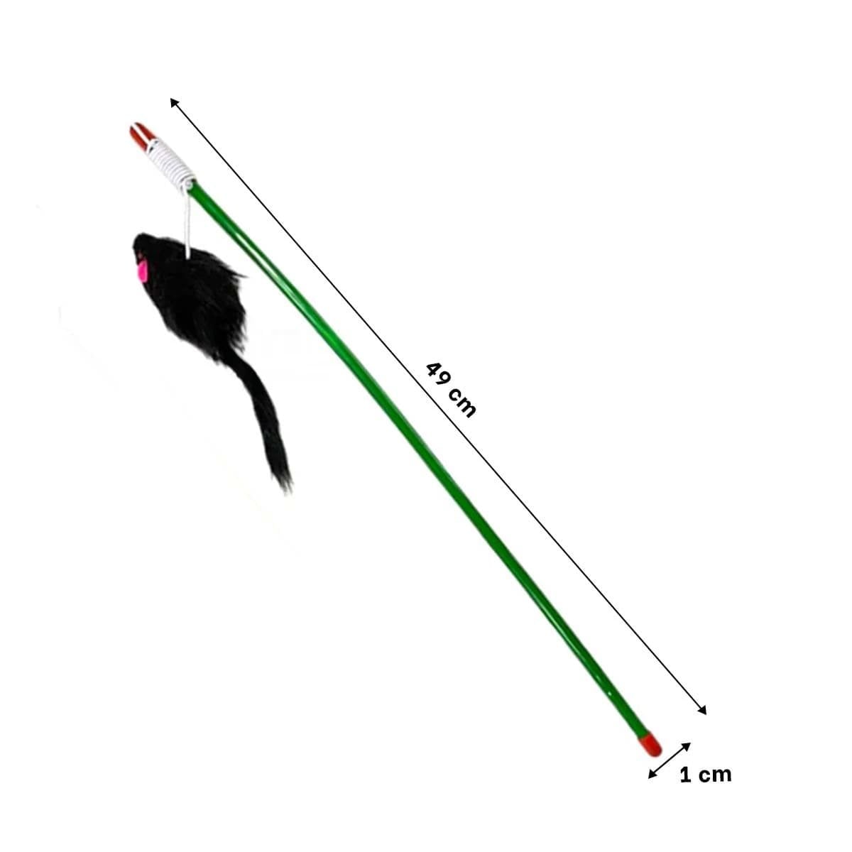 PACK6 ACCESORIO INTERACTIVO CON VARITA DE COLOR VERDE PARA GATO Y RATON NEGRO Y+REGALO STICKER - 4