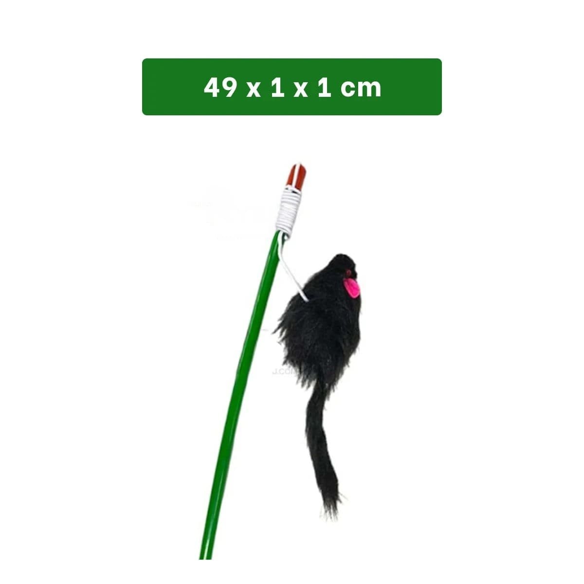 PACK2 VARITA MODERNA DE COLOR VERDE PARA GATO CON JUGUETE DE RATON NEGRO Y+PAPEL REGALO - 4