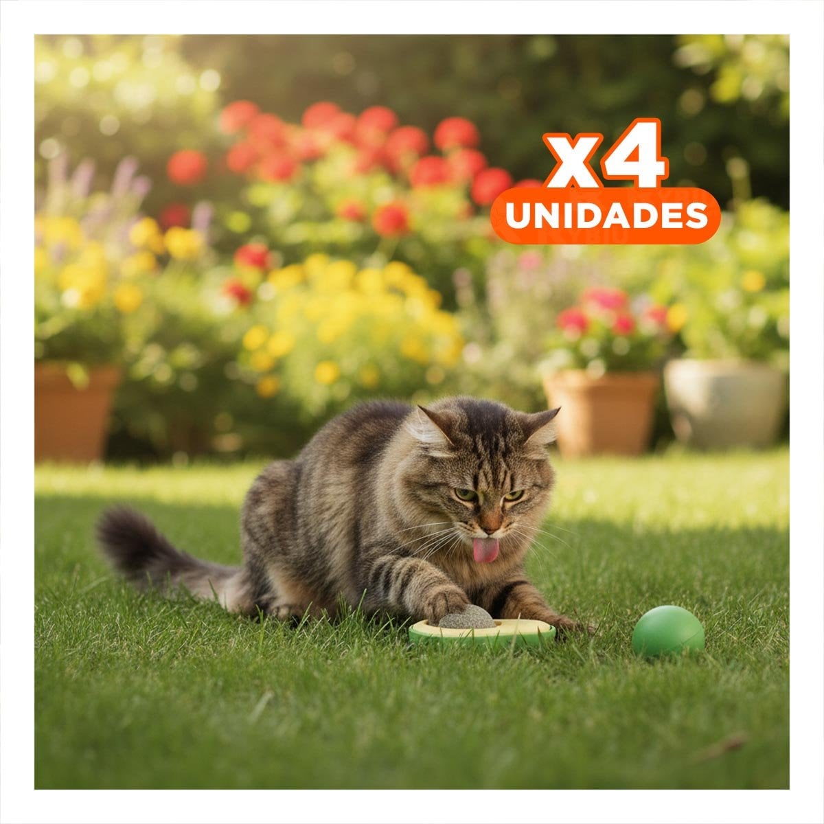PACK4 JUGUETE CON CATNIP EN FORMA DE PALTA VERDE PARA GATOS CURIOSOS - 1