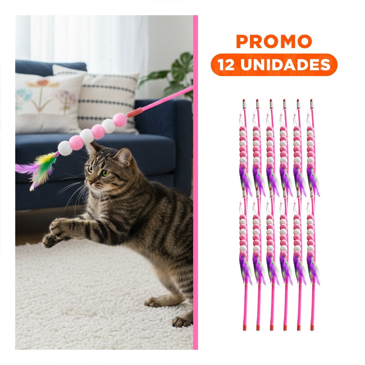PACK12 ACCESORIO EN COLOR ROSADO CON BOLITAS PLASTICO PARA MOVIMIENTO CONTINUO Y+REGALO STICKER - 1