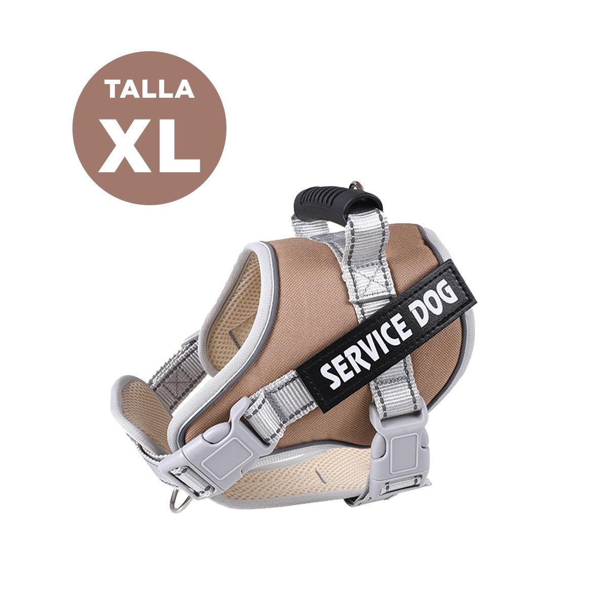PETO PROFESIONAL SERVICE DOG TALLA XL MARRON CON ASA Y+REGALO STICKER - 4