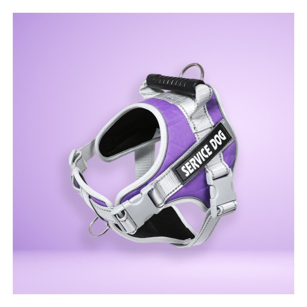 CHALECO PROFESIONAL SERVICE DOG TALLA L MORADO CON ASA - 1