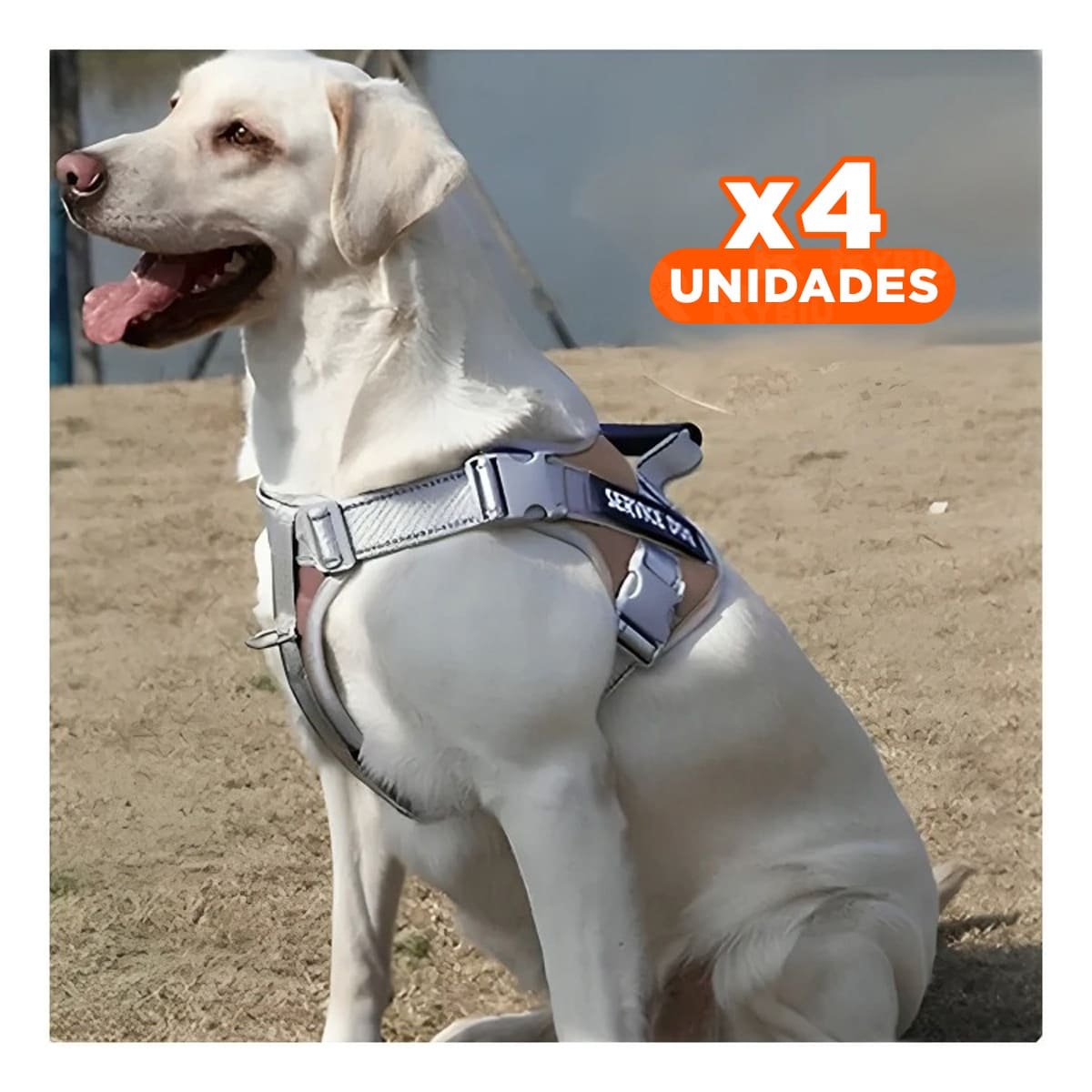 PACK4 PECHERA RESISTENTE SERVICE DOG TALLA XL MARRON CON ASA - 1