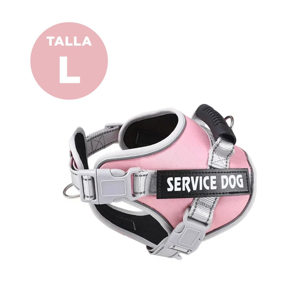 ARNES AJUSTABLE SERVICE DOG TALLA L ROSADO CLARO CON ASA Y+POST IT - 4