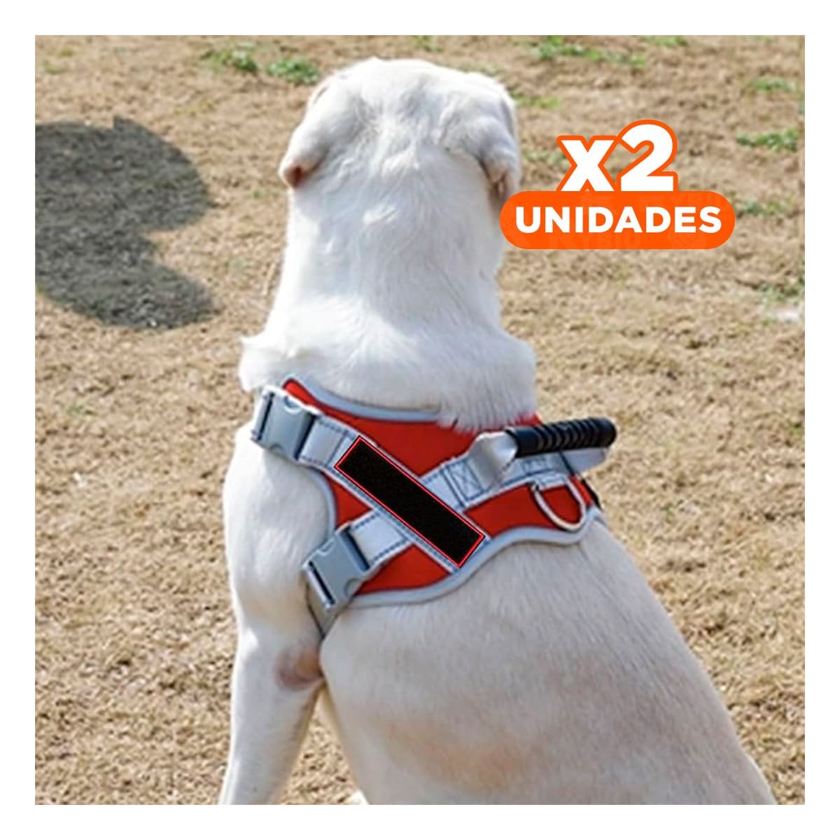 PACK2 PETO AJUSTABLE SERVICE DOG TALLA XL ROJO CON ASA Y+REGALO STICKER - 1