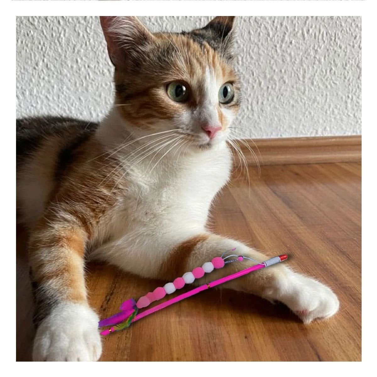 PACK12 ACCESORIO PARA GATO EN PLASTICO EN COLOR ROSADO CON BOLITAS DECORATIVAS - 3