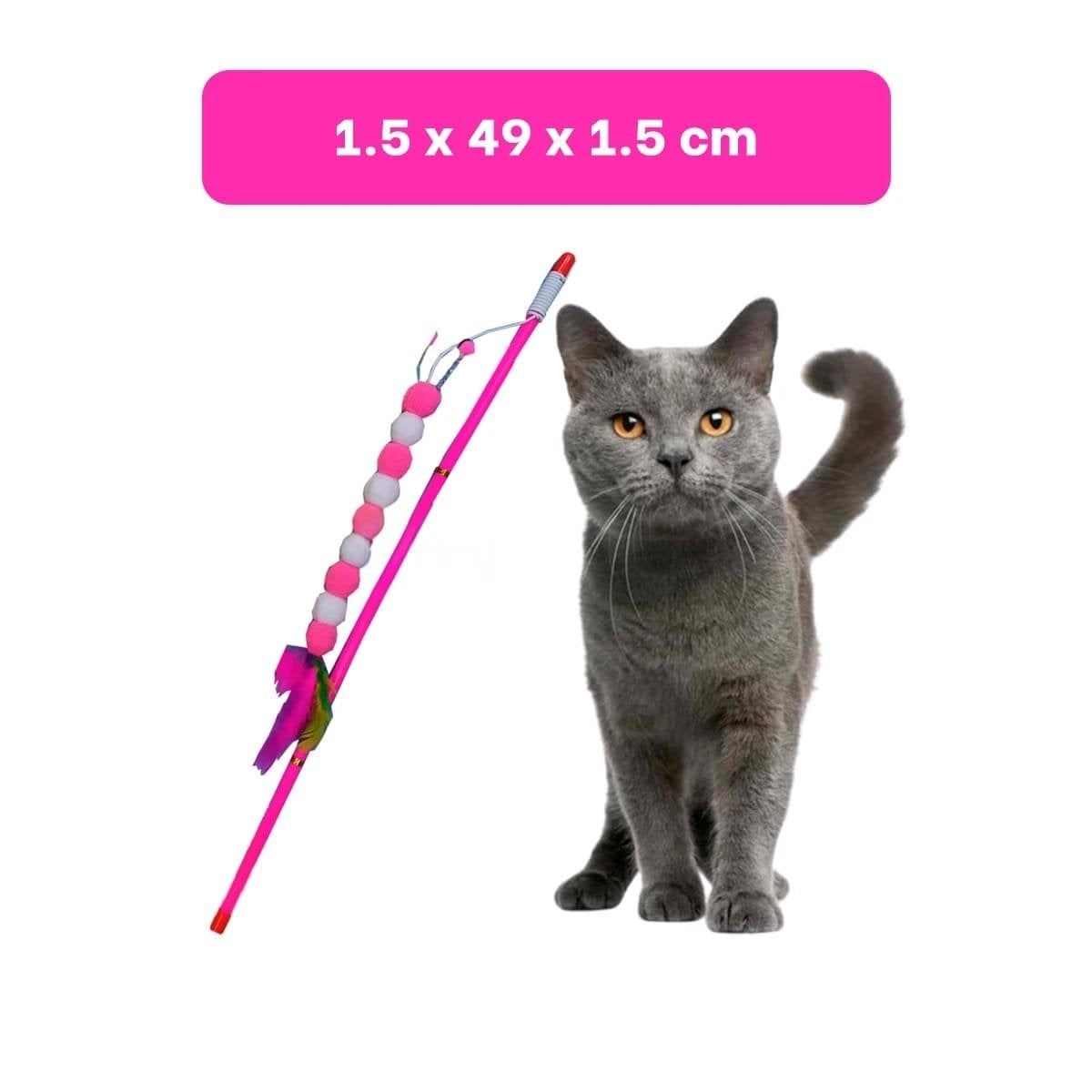 PACK12 ACCESORIO PARA GATO EN PLASTICO EN COLOR ROSADO CON BOLITAS DECORATIVAS - 4
