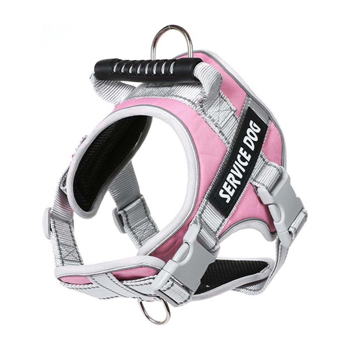 PACK2 PETO AJUSTABLE SERVICE DOG TALLA XL ROSADO CLARO CON ASA Y+REGALO STICKER - 2