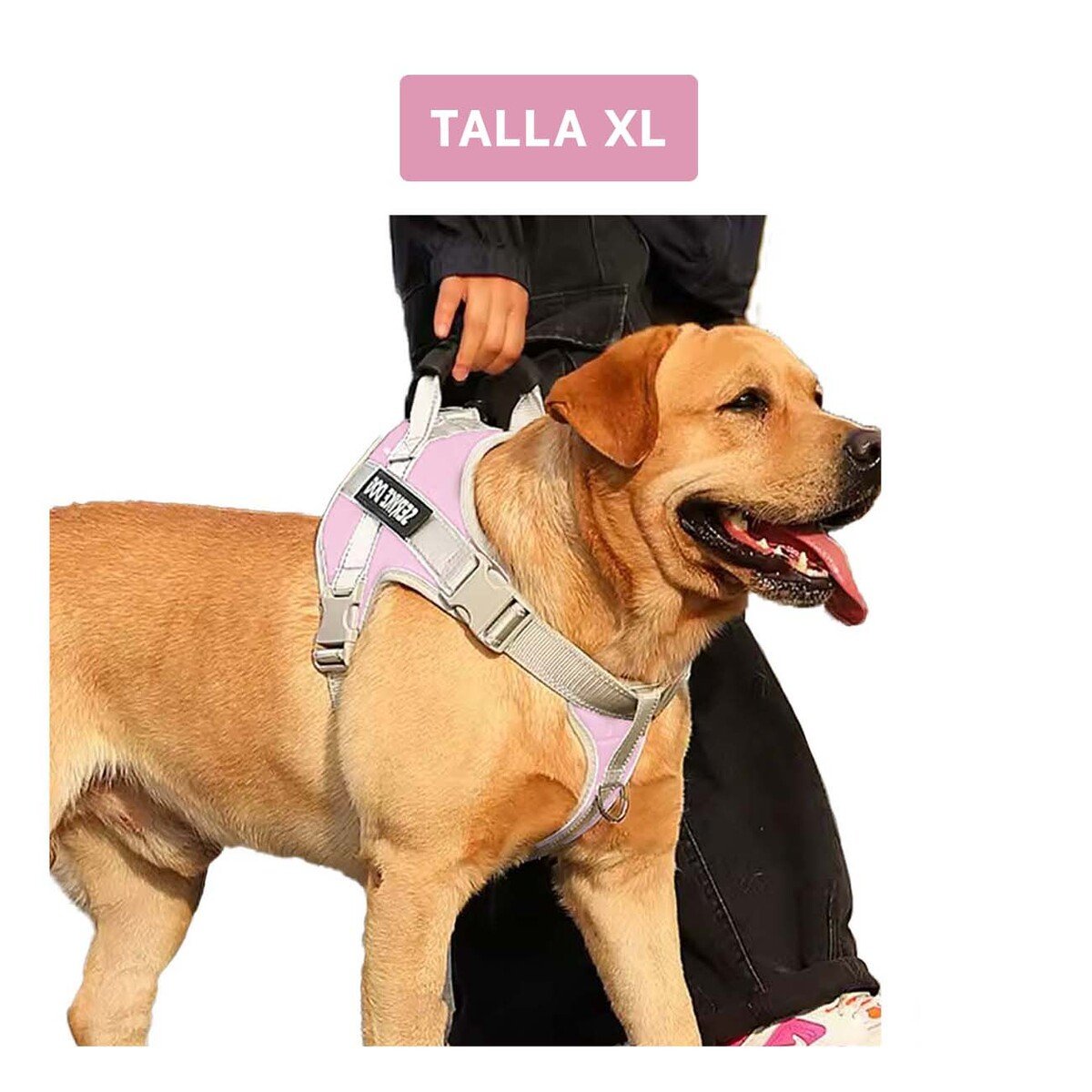 PACK2 PETO AJUSTABLE SERVICE DOG TALLA XL ROSADO CLARO CON ASA Y+REGALO STICKER - 4