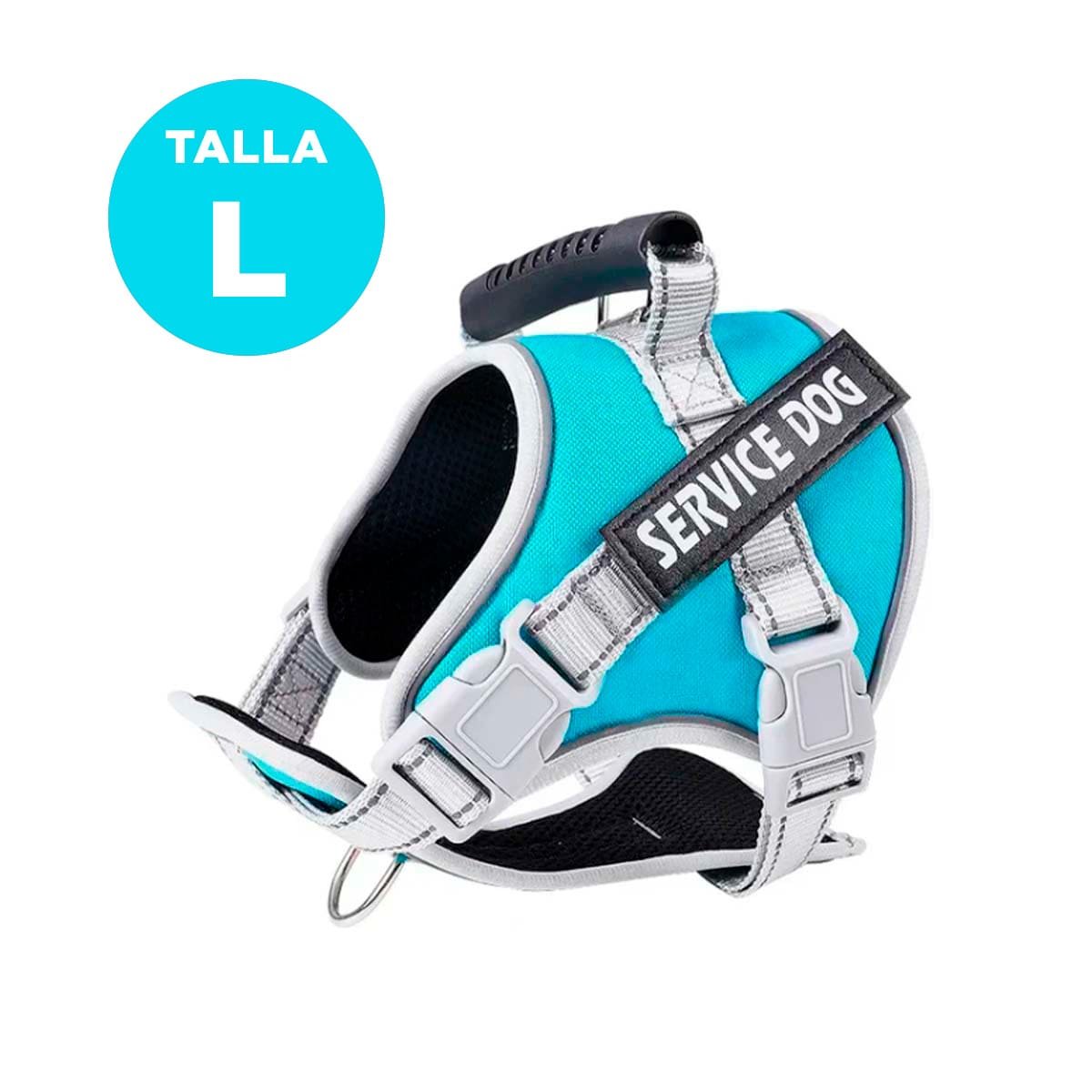 ARNES AJUSTABLE SERVICE DOG TALLA L TURQUEZA CON ASA Y+POST IT - 4