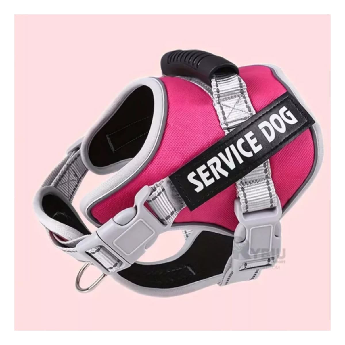 CHALECO PROFESIONAL SERVICE DOG TALLA XL FUCSIA CON ASA - 2