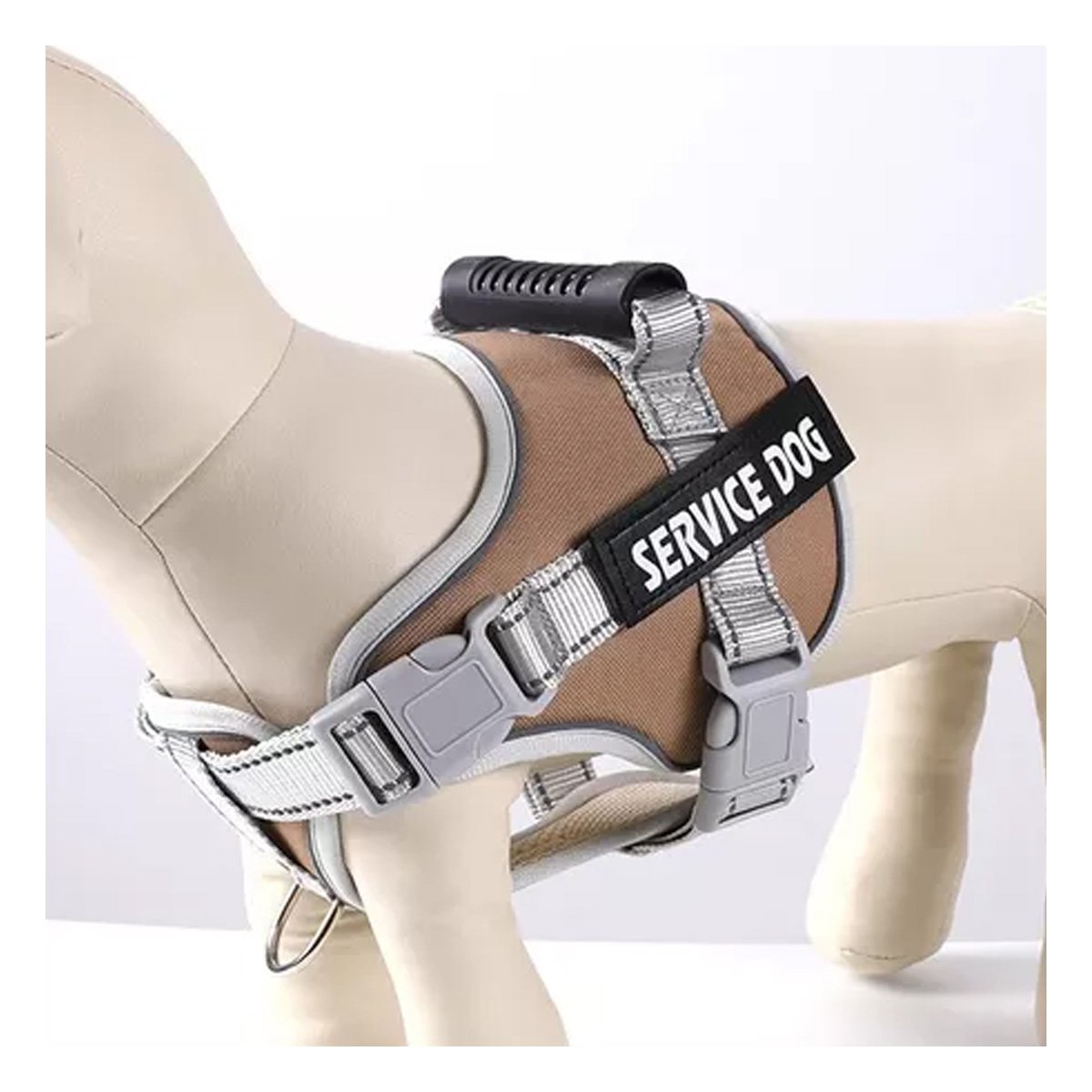 PACK6 HARNESS RESISTENTE SERVICE DOG TALLA XL MARRON CON ASA - 2