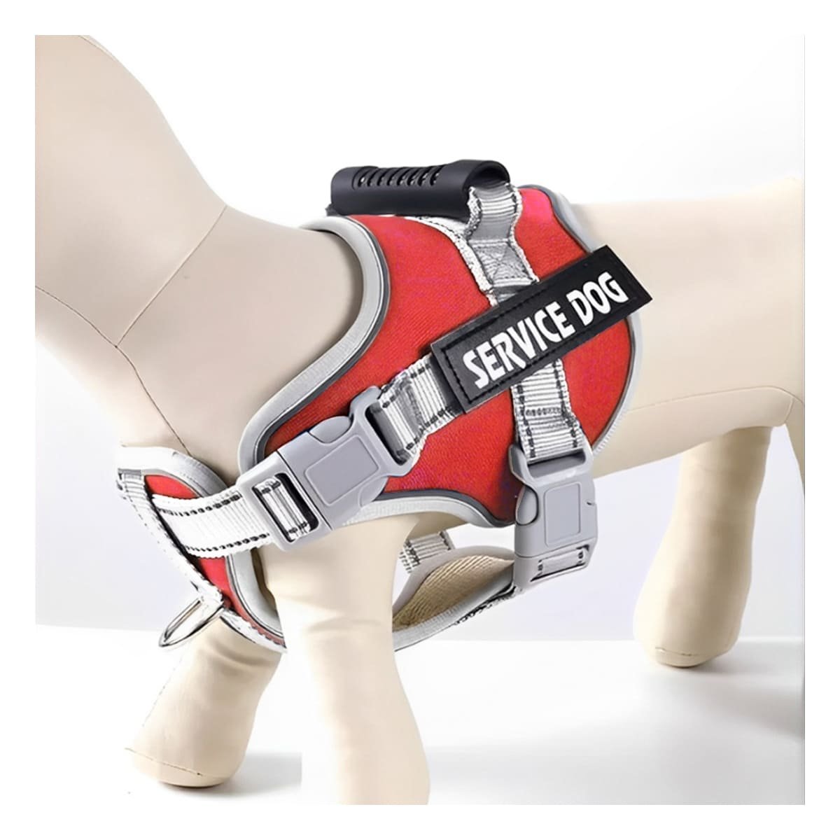 HARNESS PROFESIONAL SERVICE DOG TALLA XL ROJO CON ASA Y+PAPEL REGALO - 3