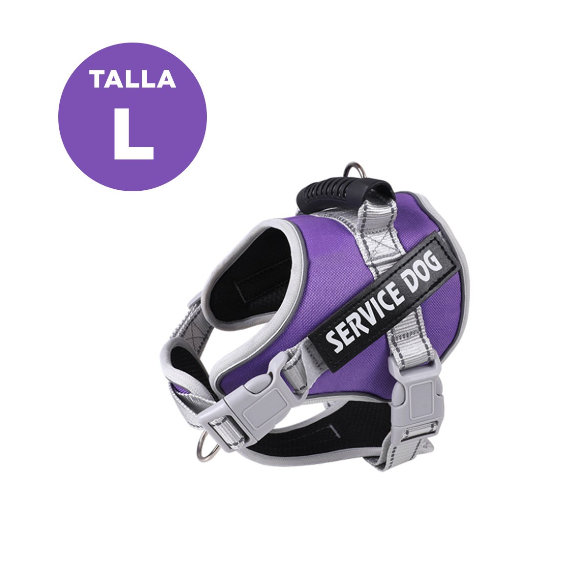 ARNES AJUSTABLE SERVICE DOG TALLA L MORADO CON ASA Y+POST IT - 4