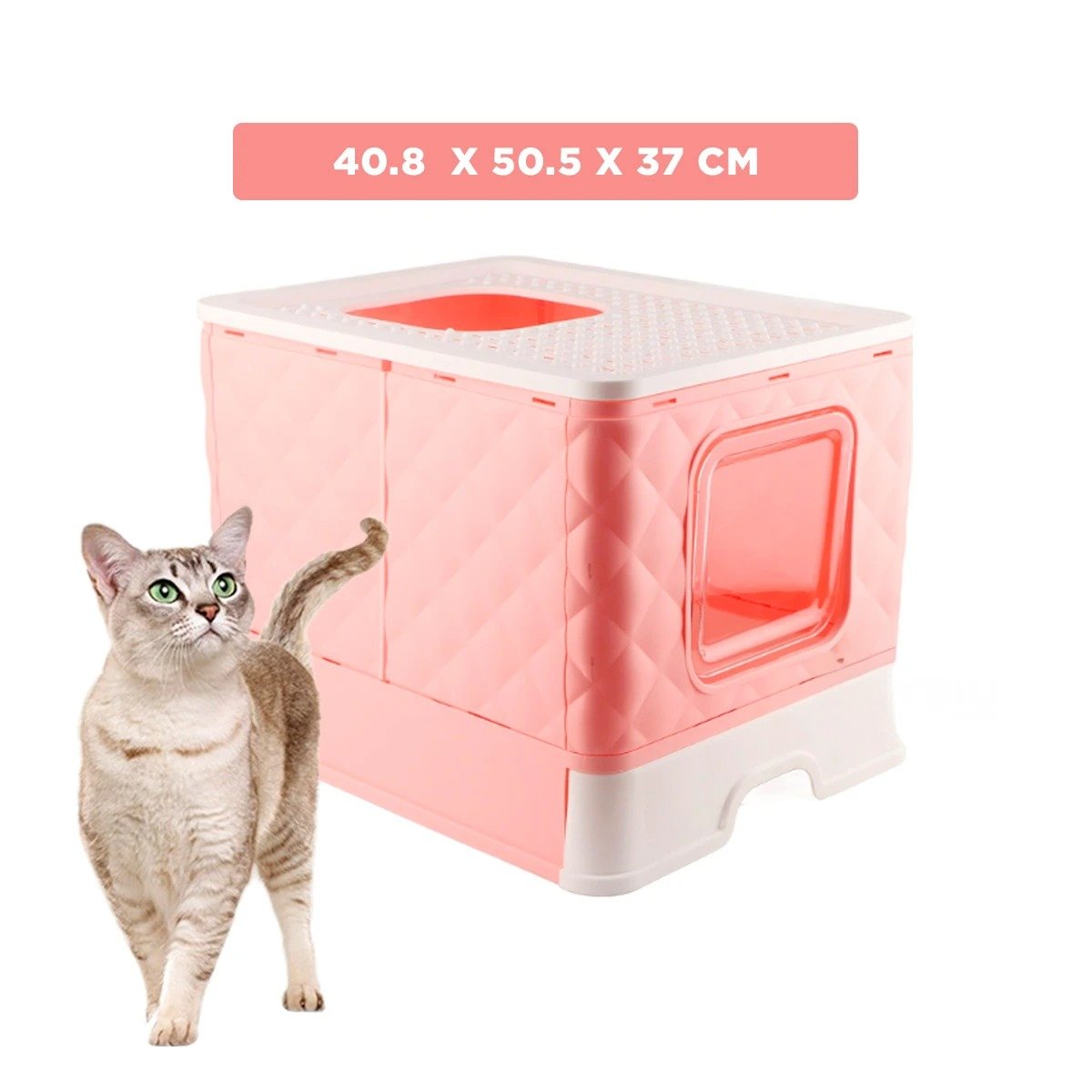 PACK4 SANITARIO HIGIENICO EN COLOR ROSADO PARA GATO CON SISTEMA DESMONTABLE Y+REGALO STICKER - 4