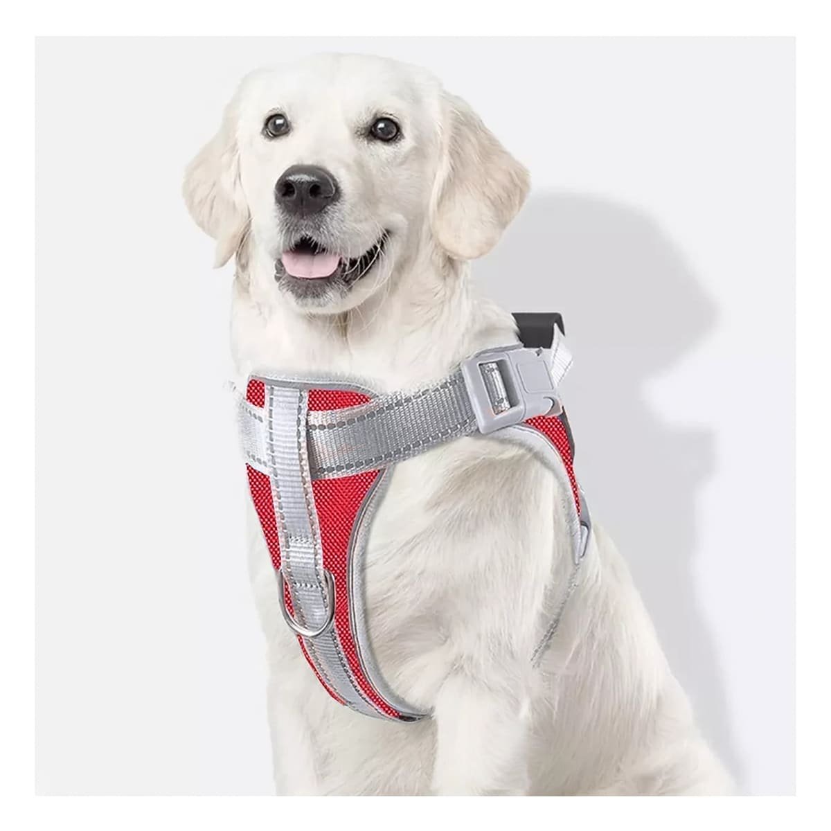 PACK2 CHALECO AJUSTABLE SERVICE DOG TALLA XL ROJO CON ASA - 5