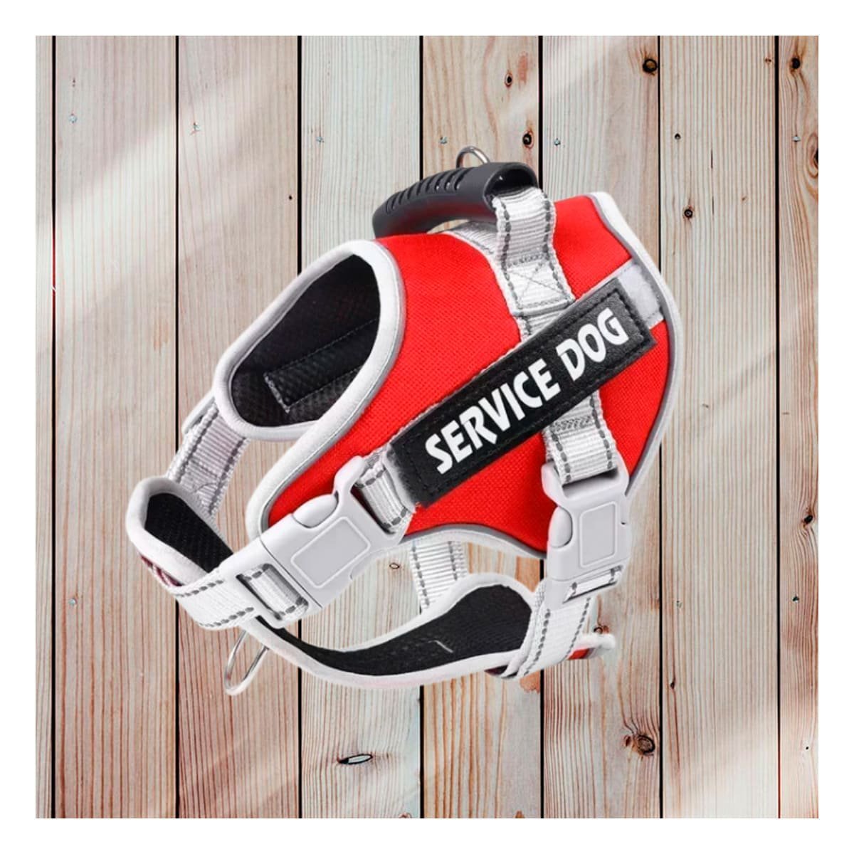 PECHERA AJUSTABLE SERVICE DOG TALLA L ROJO CON ASA Y+LIGAS REGALO - 2