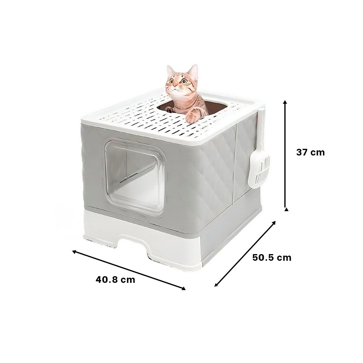 PACK2 ARENERO FUNCIONAL PARA GATO EN COLOR PLOMO CON PALA CERNIDORA Y BASE EXTRAIBLE - 4