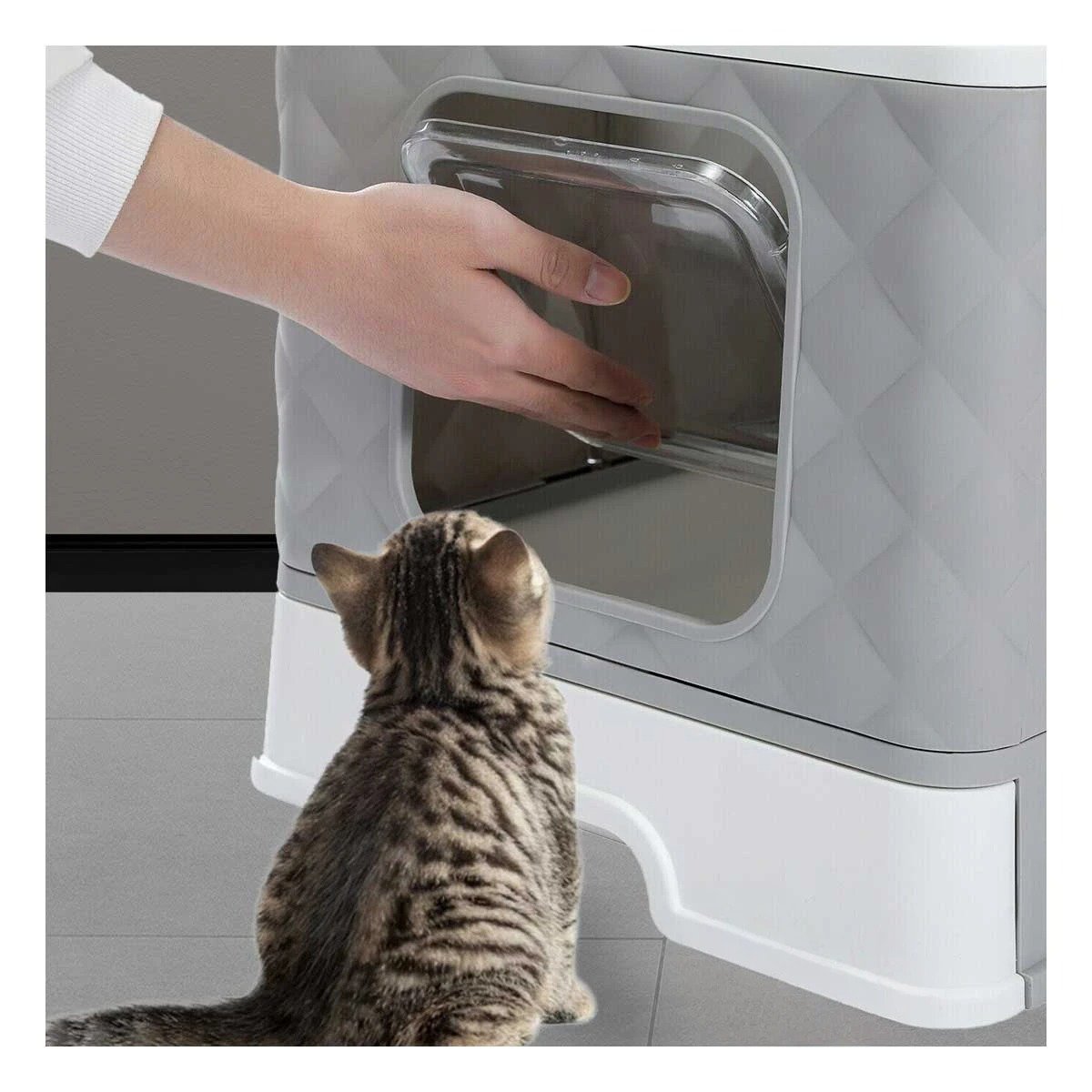 PACK2 ARENERO FUNCIONAL PARA GATO EN COLOR PLOMO CON PALA CERNIDORA Y BASE EXTRAIBLE - 5